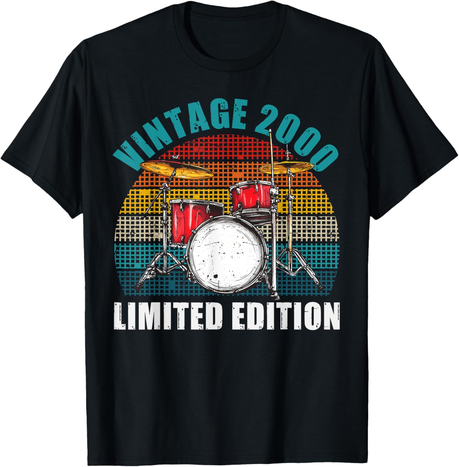 Vintage 2000 Drummer 25th Birthday T-Shirt for Percussionists - 6
