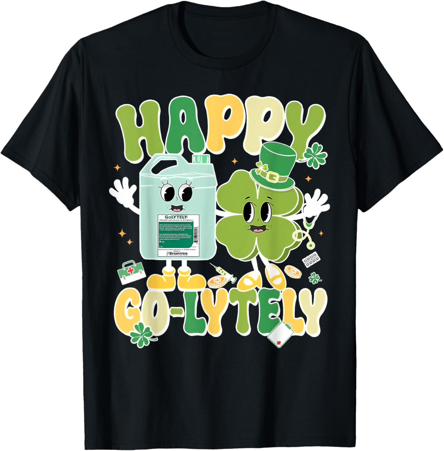 Happy Go-Lytely St Patrick's Day GI Nursing Humor T-Shirt for Fun Nurses - 15