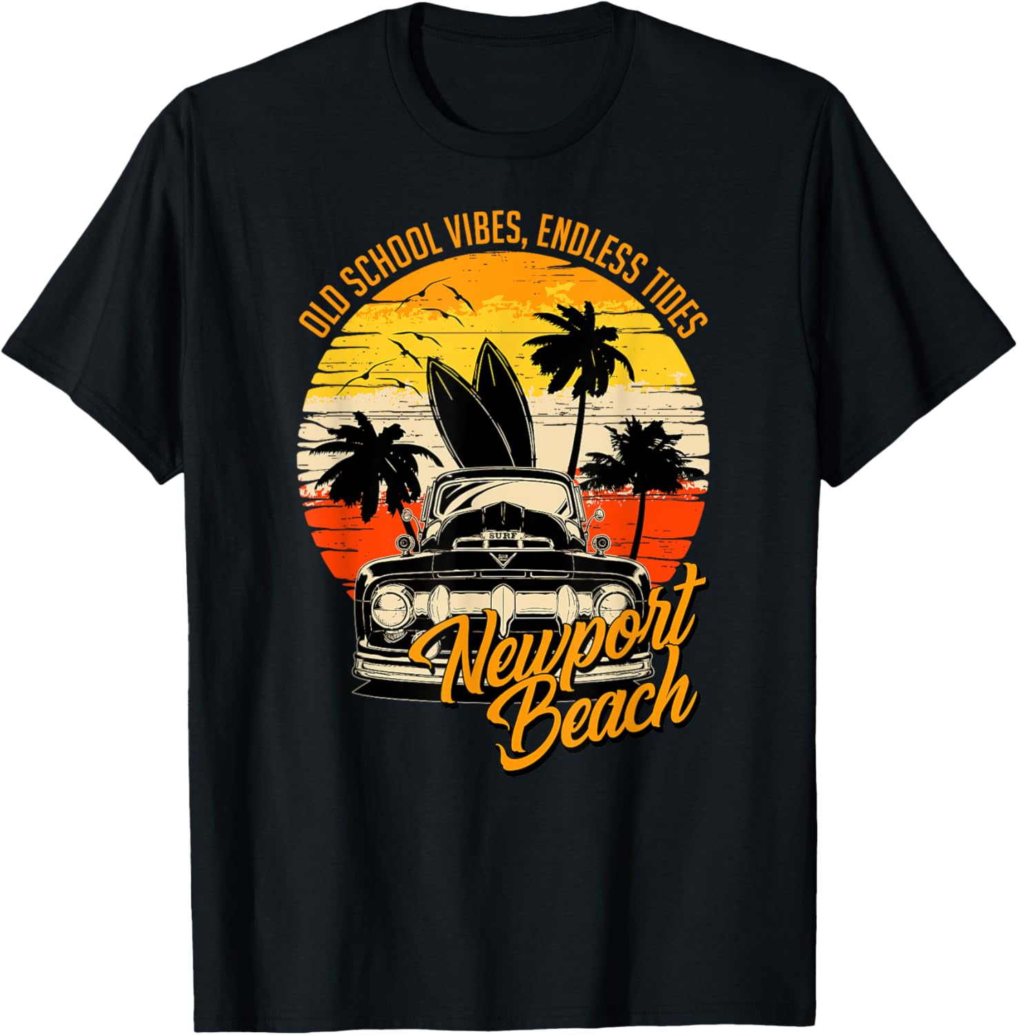 Vintage Newport Beach Old School Vibes T-Shirt for Endless Summer Style - 3