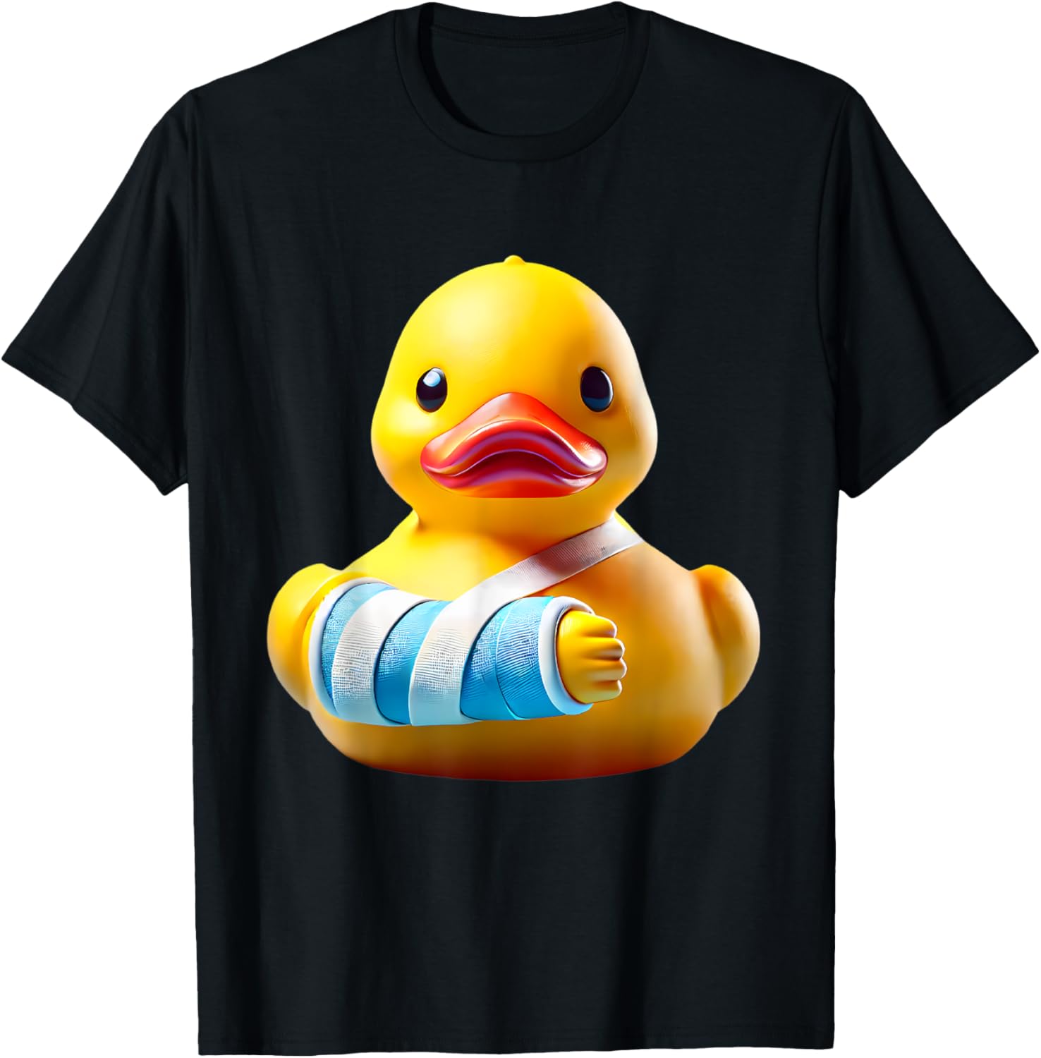 Rubber Duck with a Funny Broken Arm T-Shirt for Unique Style - 1
