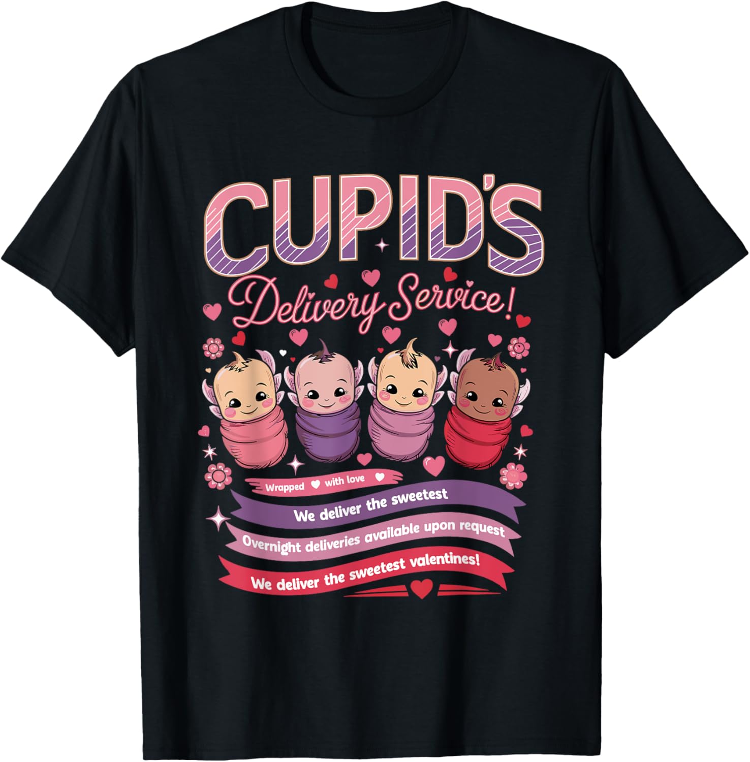 Nurse Valentine Cupid's Delivery Service Labor and Delivery T-Shirt - 3