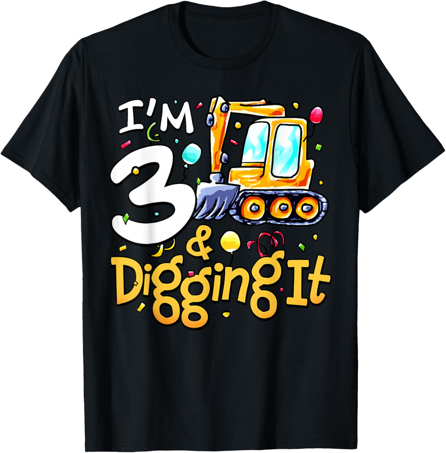 Construction Themed 3rd Birthday Shirt for Boys Cute T-Shirt Gift - 1