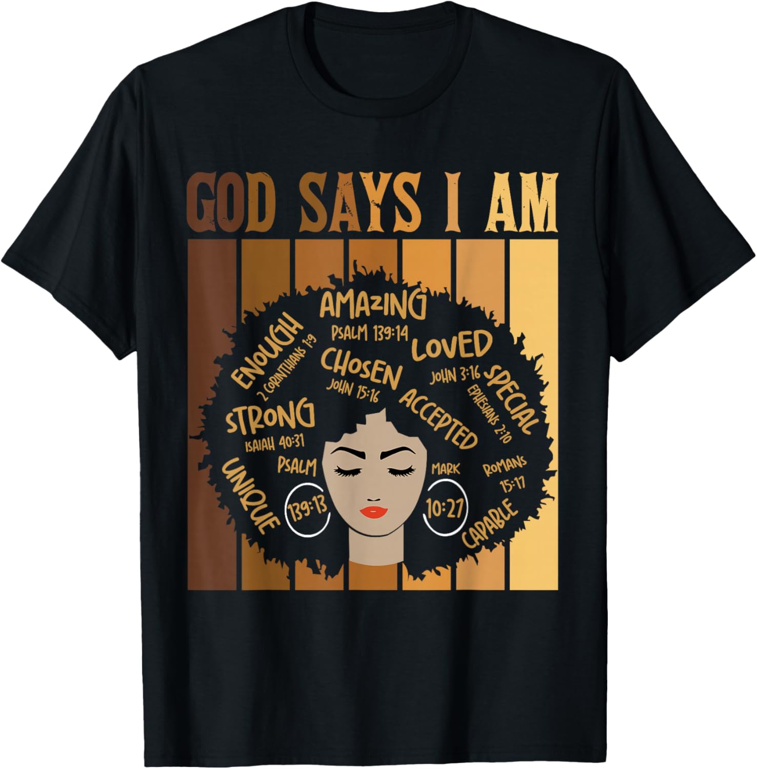 God Says I Am Melanin Black History Month T-Shirt for Women - 13