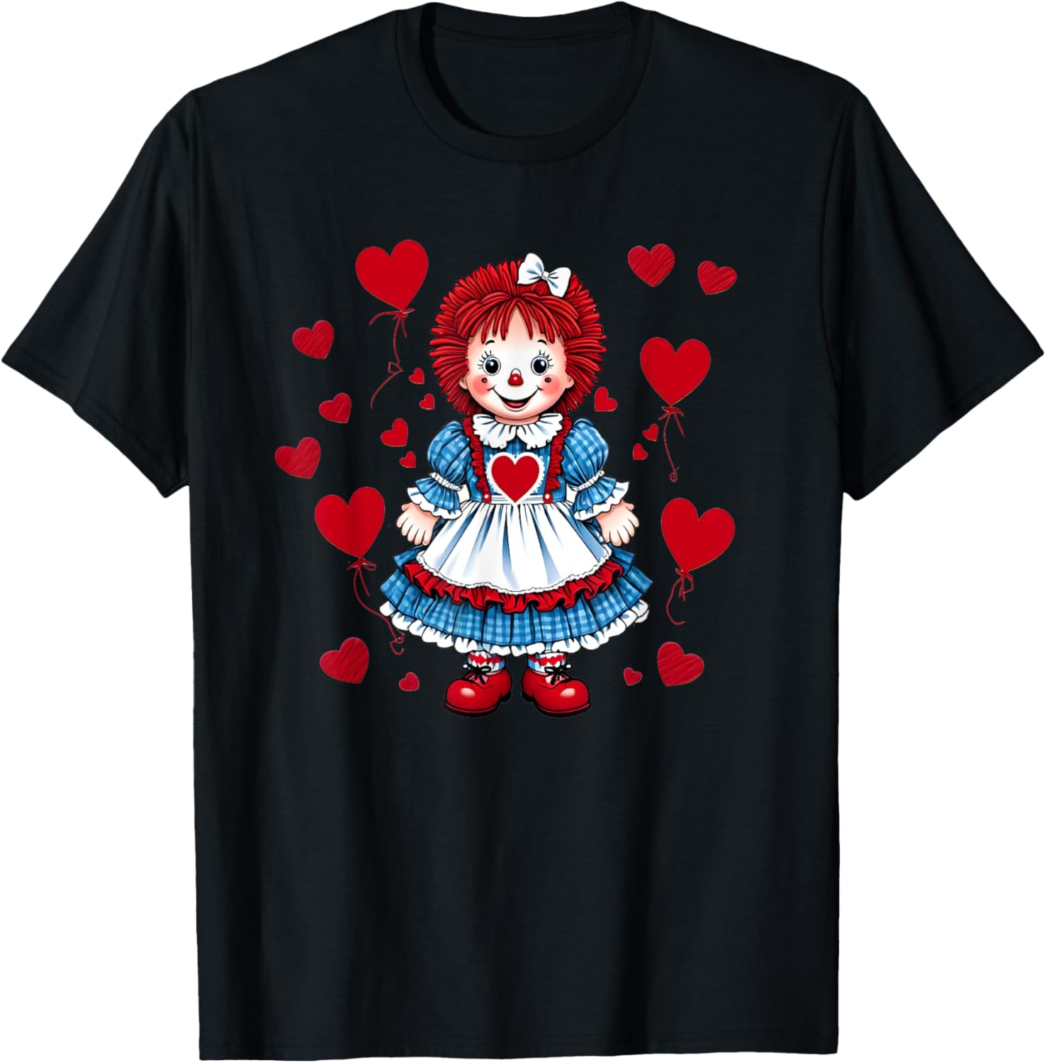 Raggedy Ann Valentine's Day Heart T-Shirt for Sweethearts and Friends - 25