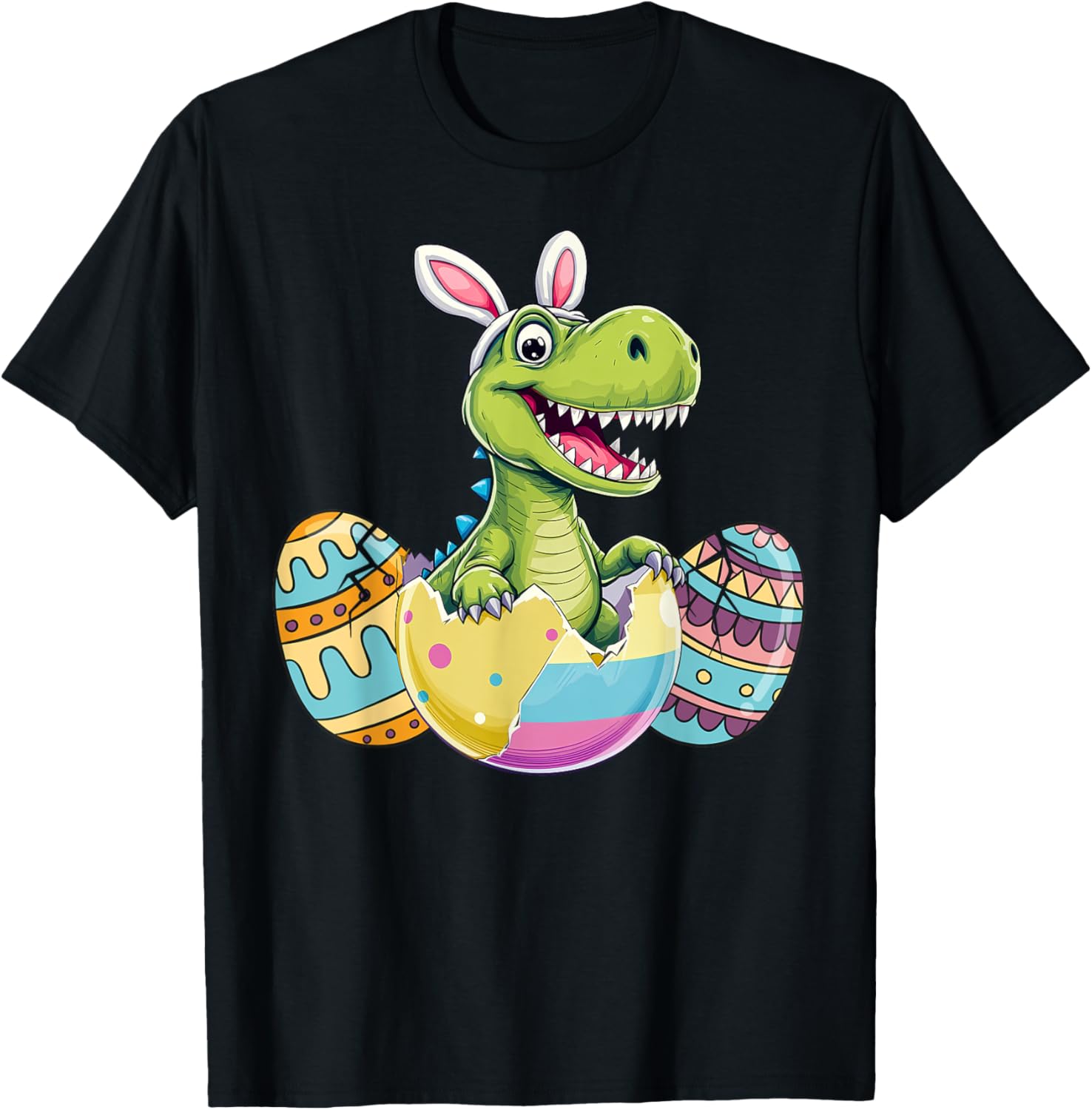 Happy Easter Dinosaur Bunny Ears T Rex Kids T-Shirt for Boys - 15