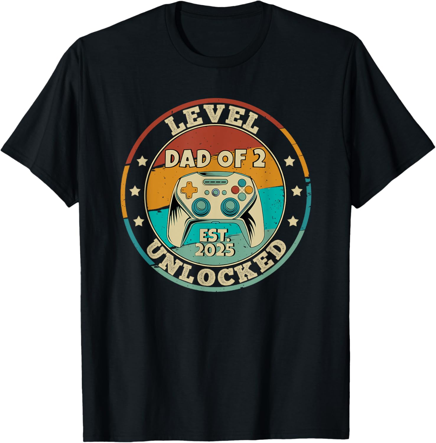 Promoted to Daddy Again 2025 T-Shirt for Proud Dads of 2 Kids - 18