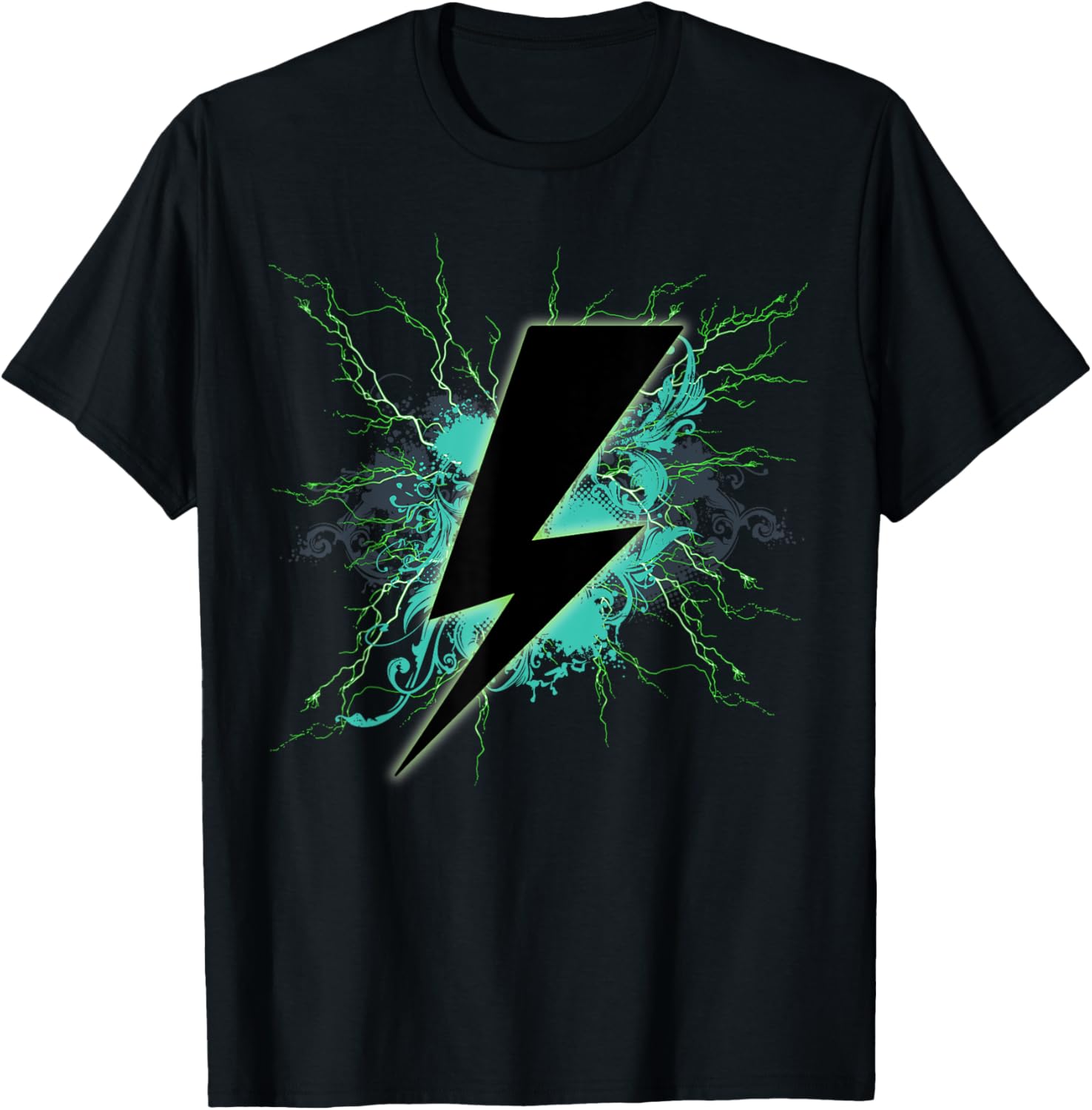 Black Lightning Bolt Green Thunderbolt T-Shirt for Bold Style Lovers - 7