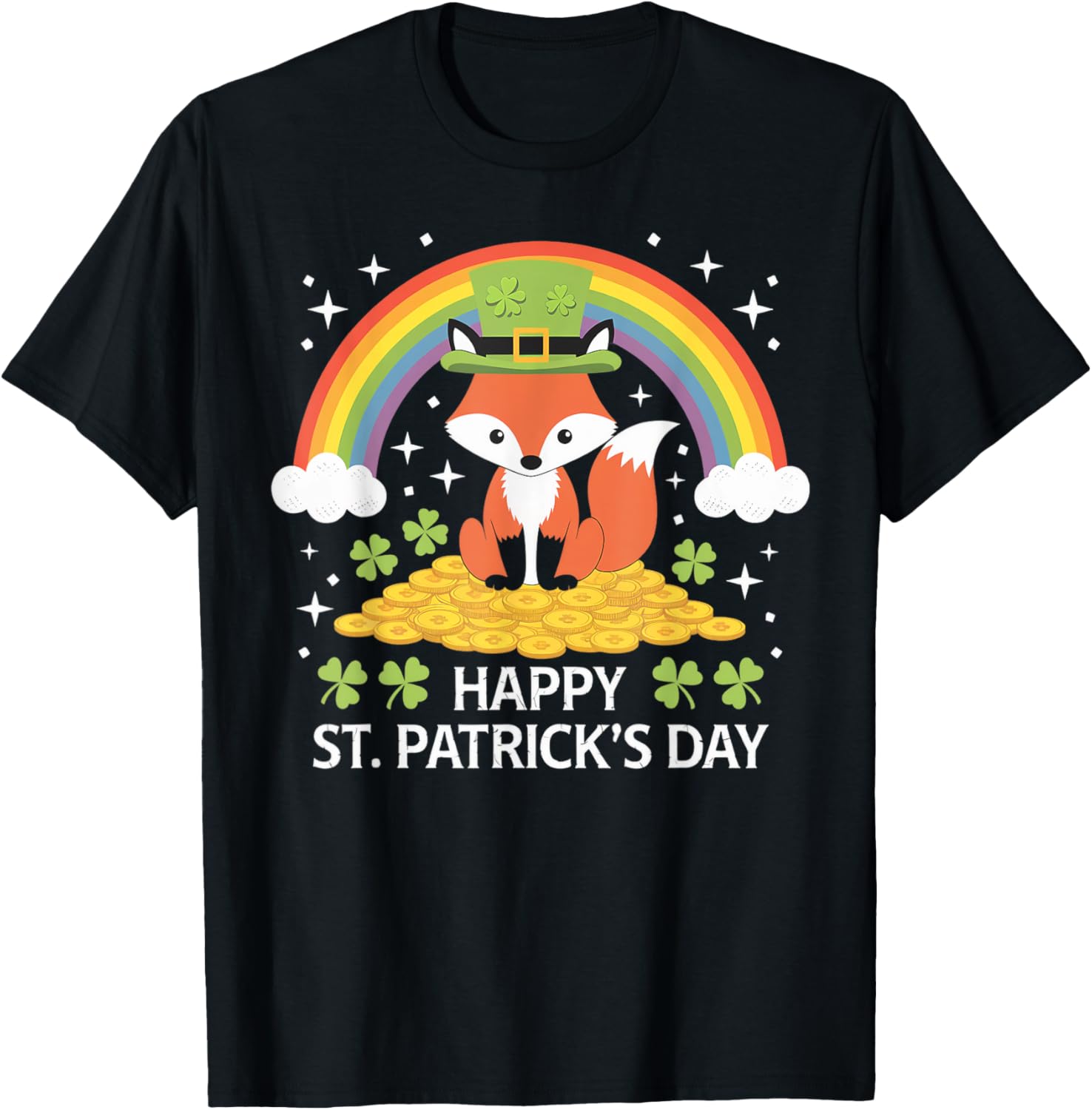 Cute San Patties Fox St Patricks Day T-Shirt for Festive Fun - 1