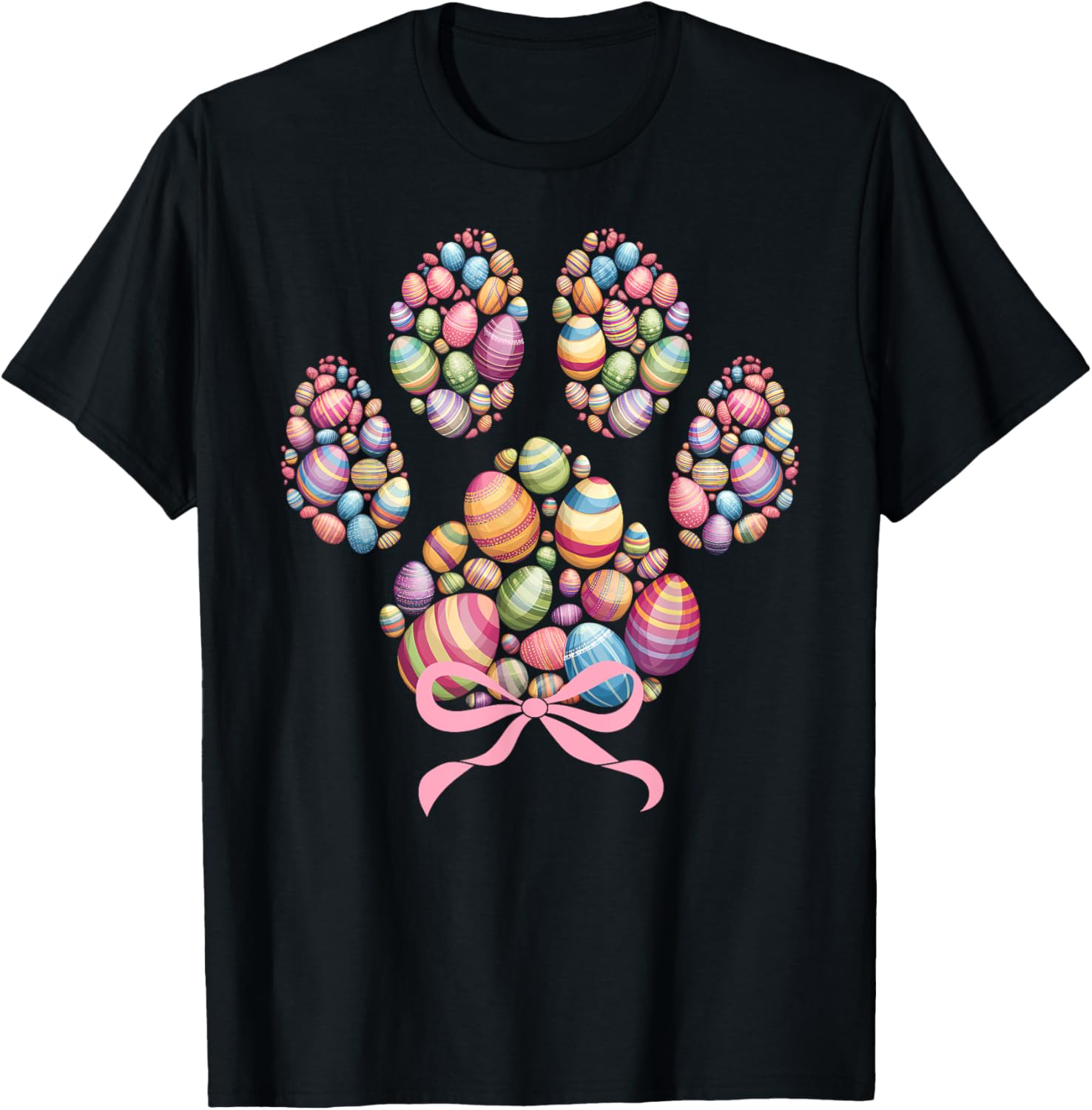 Funny Dog Paw Print Easter Eggs T-Shirt for Kids - Happy Easter Day - 1