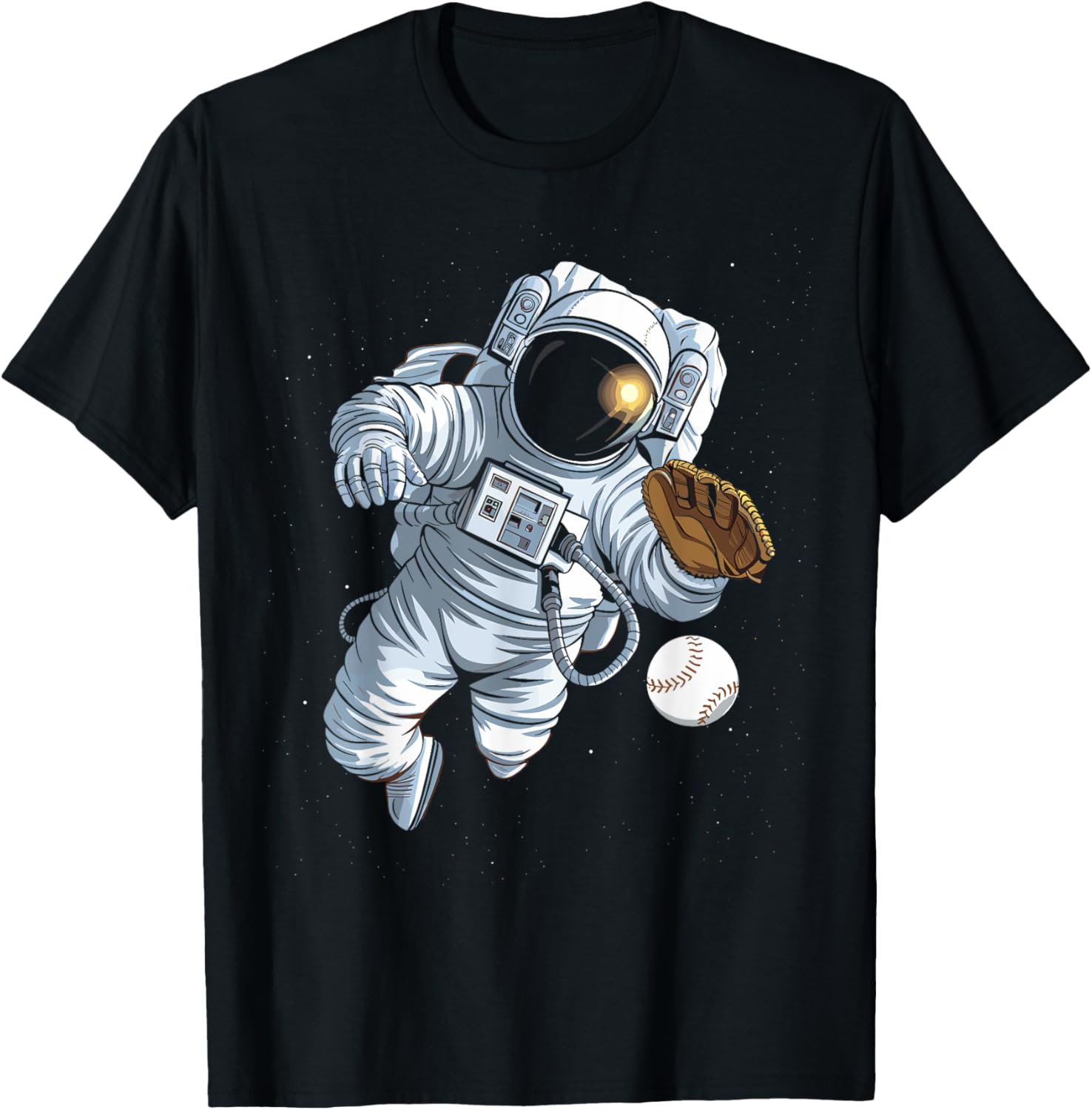Funny Astronaut Playing Baseball in Space T-Shirt for Cosmic Dreamers - 1