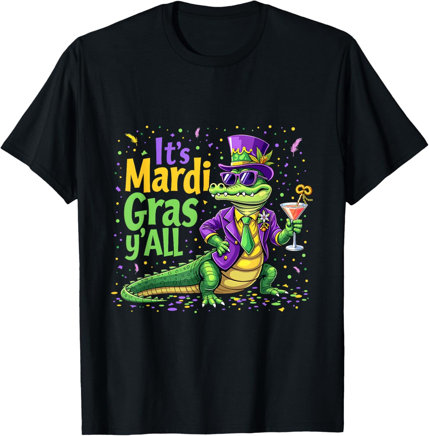 Funny Mardi Gras 2025 Alligator T-Shirt for Fun Festivities - 10