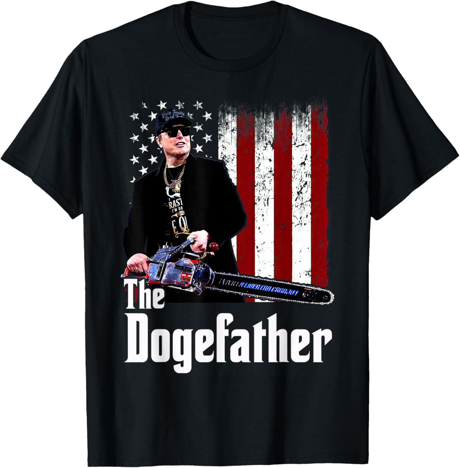 The Dogefather Chainsaw USA Flag T-Shirt for Men and Women - 15