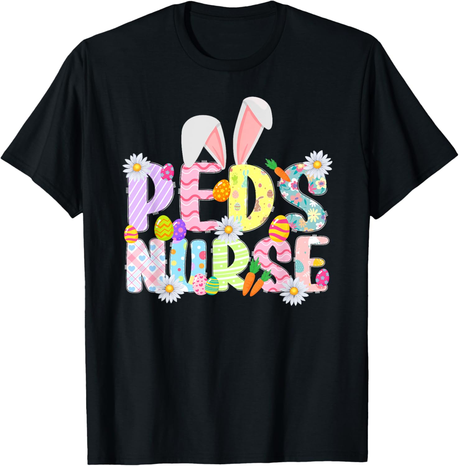 Peds Nurse Easter Bunny T-Shirt for Pediatric Nurses Fun Holiday Outfit - 1