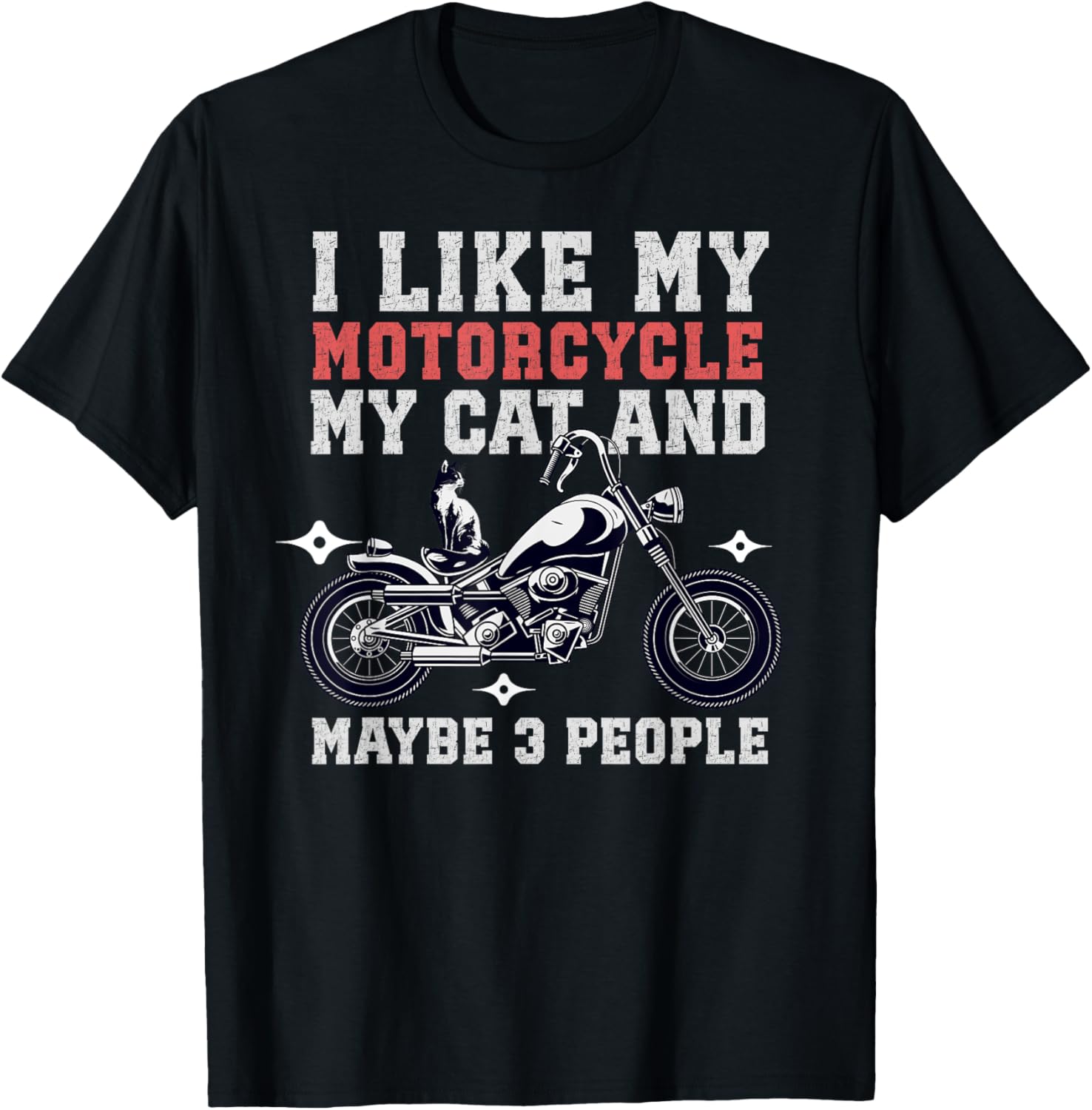 Funny I Like My Motorcycle Cat T-Shirt for Bikers Men and Women - 3