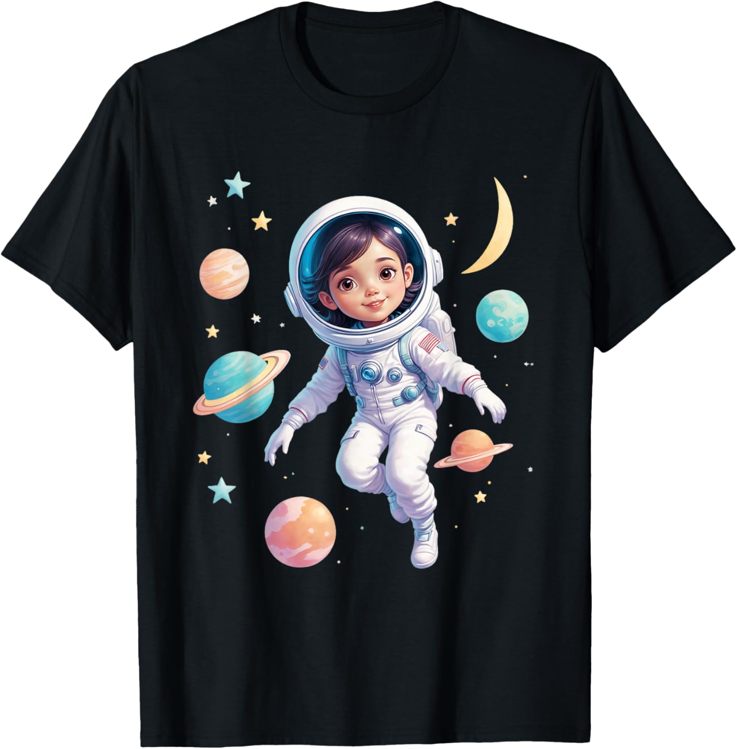 Cute Space Girl Astronaut T-Shirt for Cosmic Explorer Fans - 10