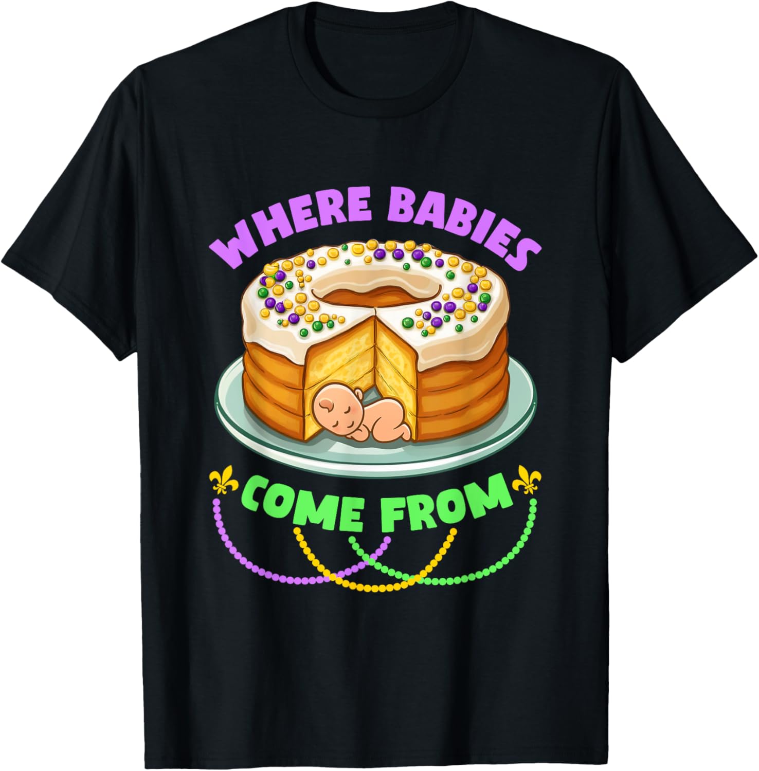 Mardi Gras King Cake T-Shirt Perfect for Celebrating with Style - 10