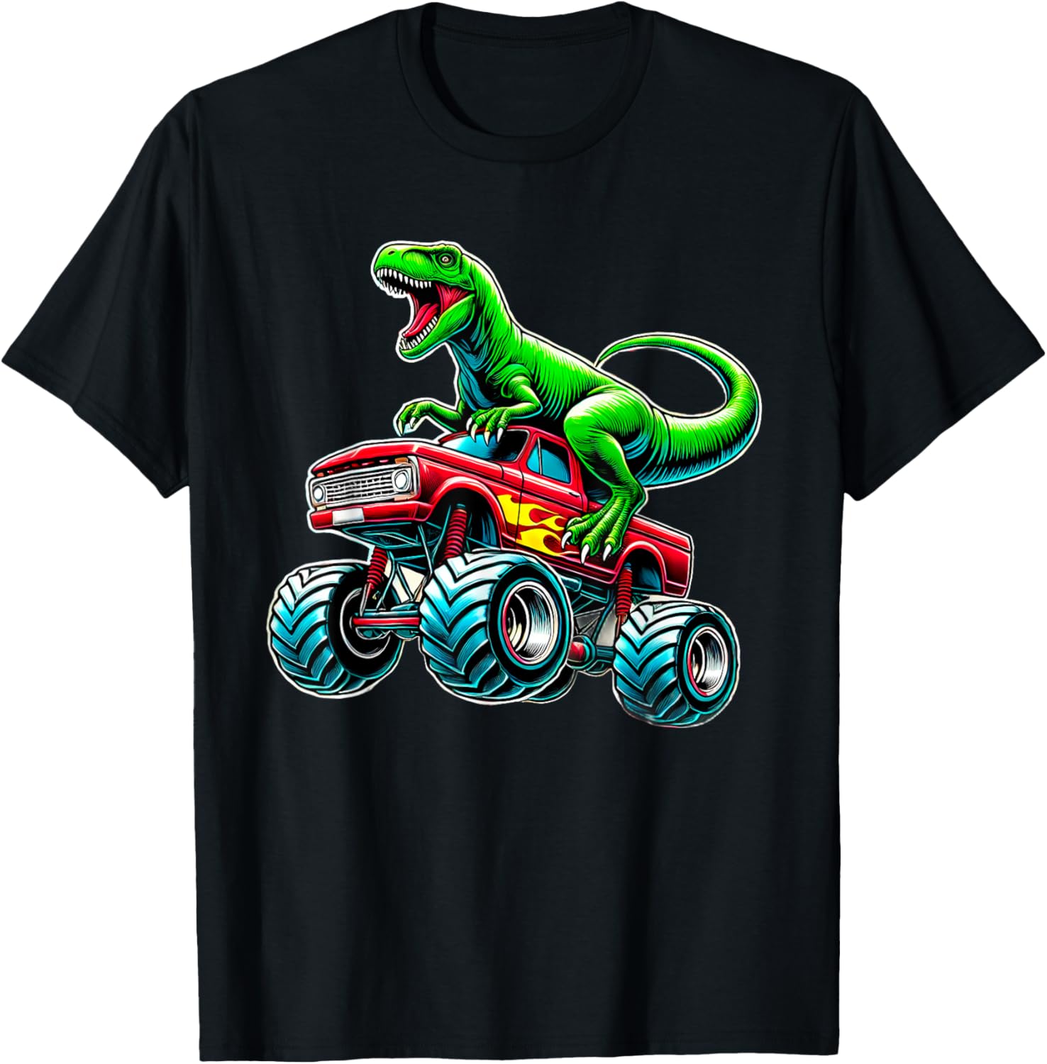 Monster Truck Dinosaur Birthday Party T-Shirt for Boys Fun Gift - 18