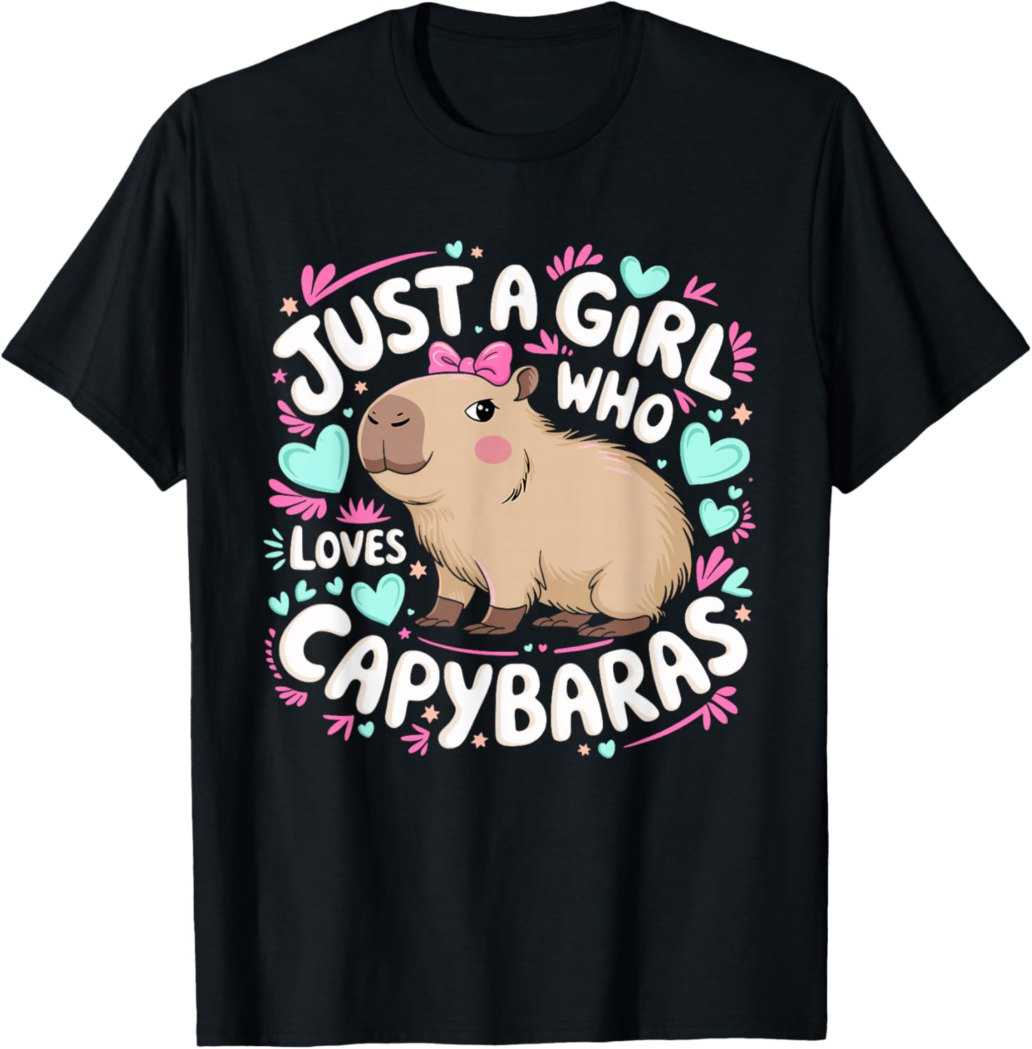Just a Girl Who Loves Capybaras T-Shirt for Women and Kids - 15