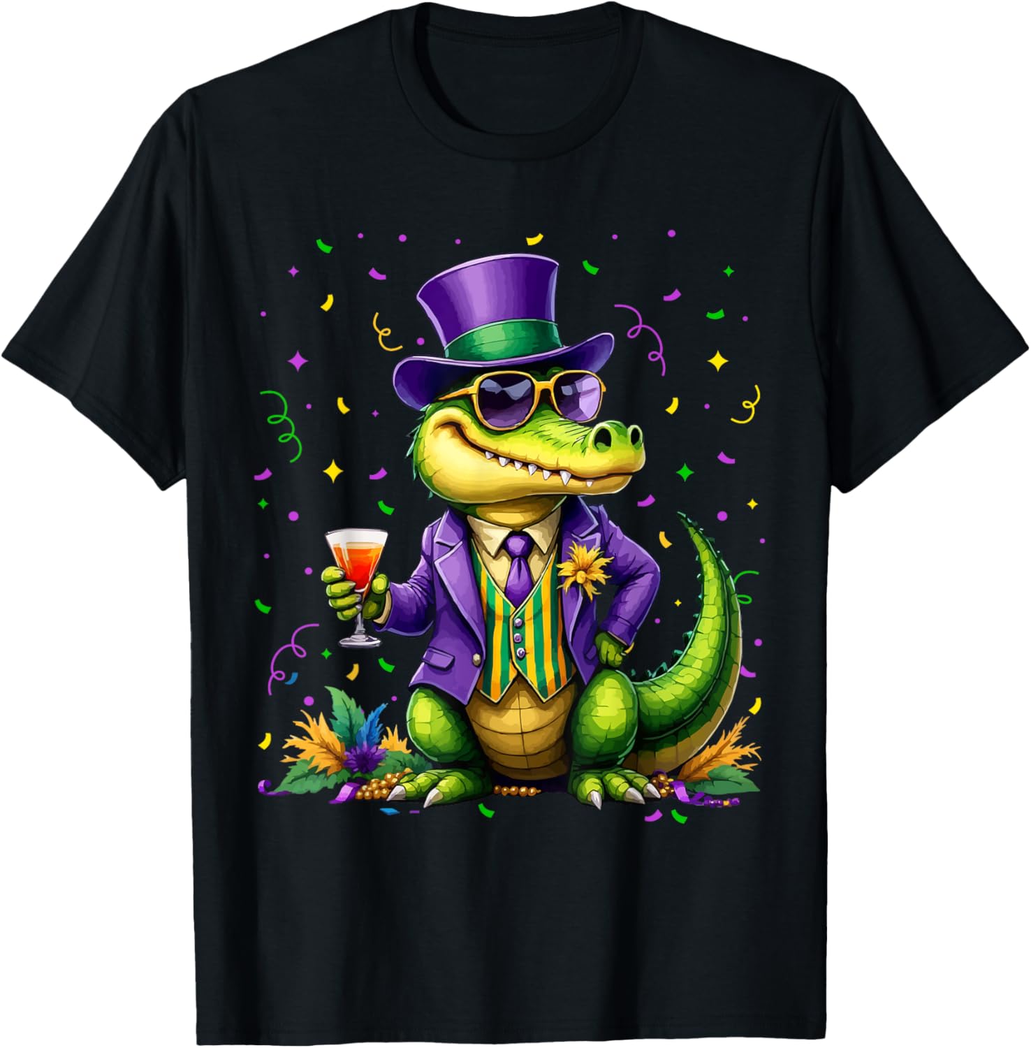 Mardigator Alligator Costume T-Shirt for Mardi Gras Fun Unisex Apparel - 20