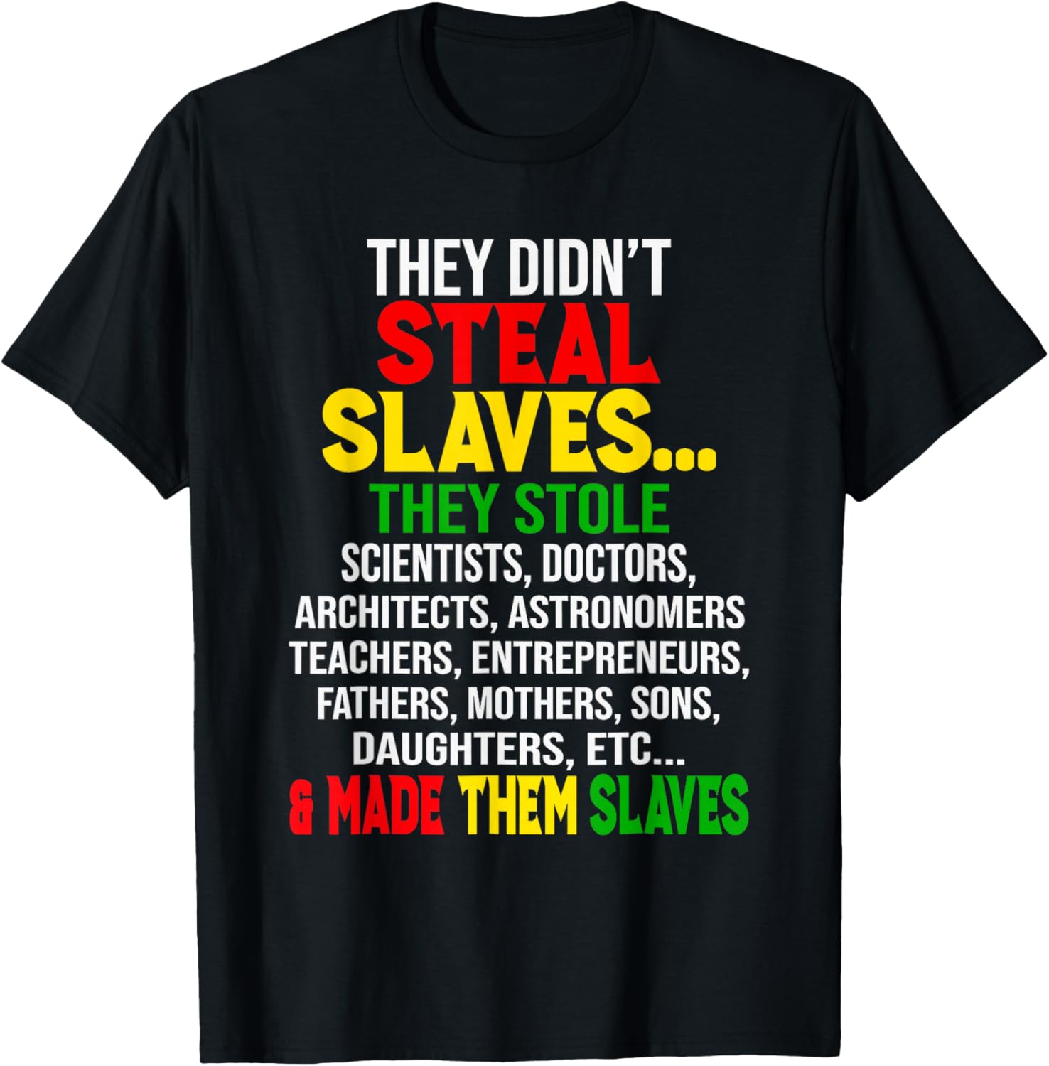 They Didn't Steal Slaves Melanin Black History Month T-Shirt for All - 23