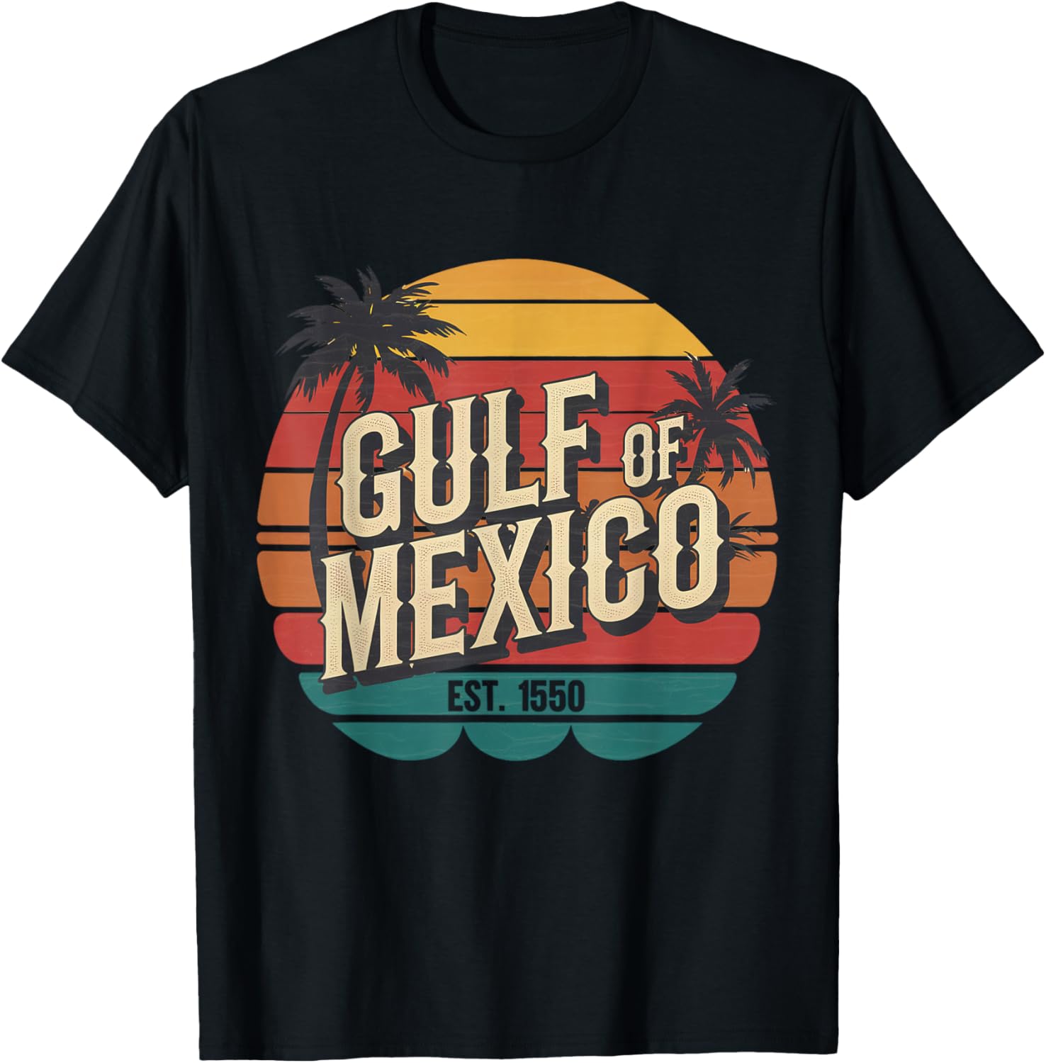 Vintage Gulf of Mexico EST 1550 Retro T-Shirt for Beach Lovers - 3