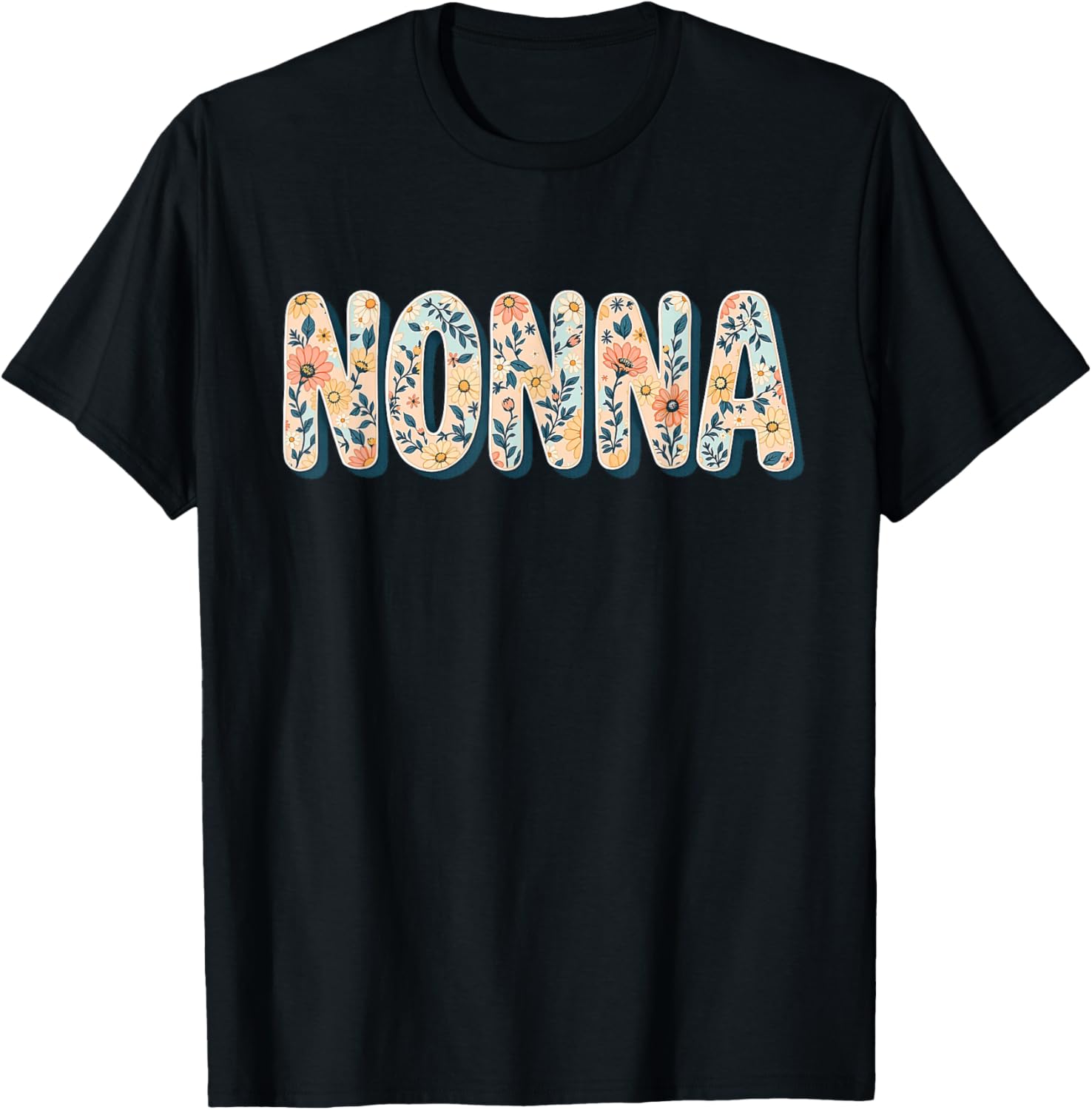 Wildflowers Nonna Floral Mother's Day T-Shirt for Stylish Grandmas - 13