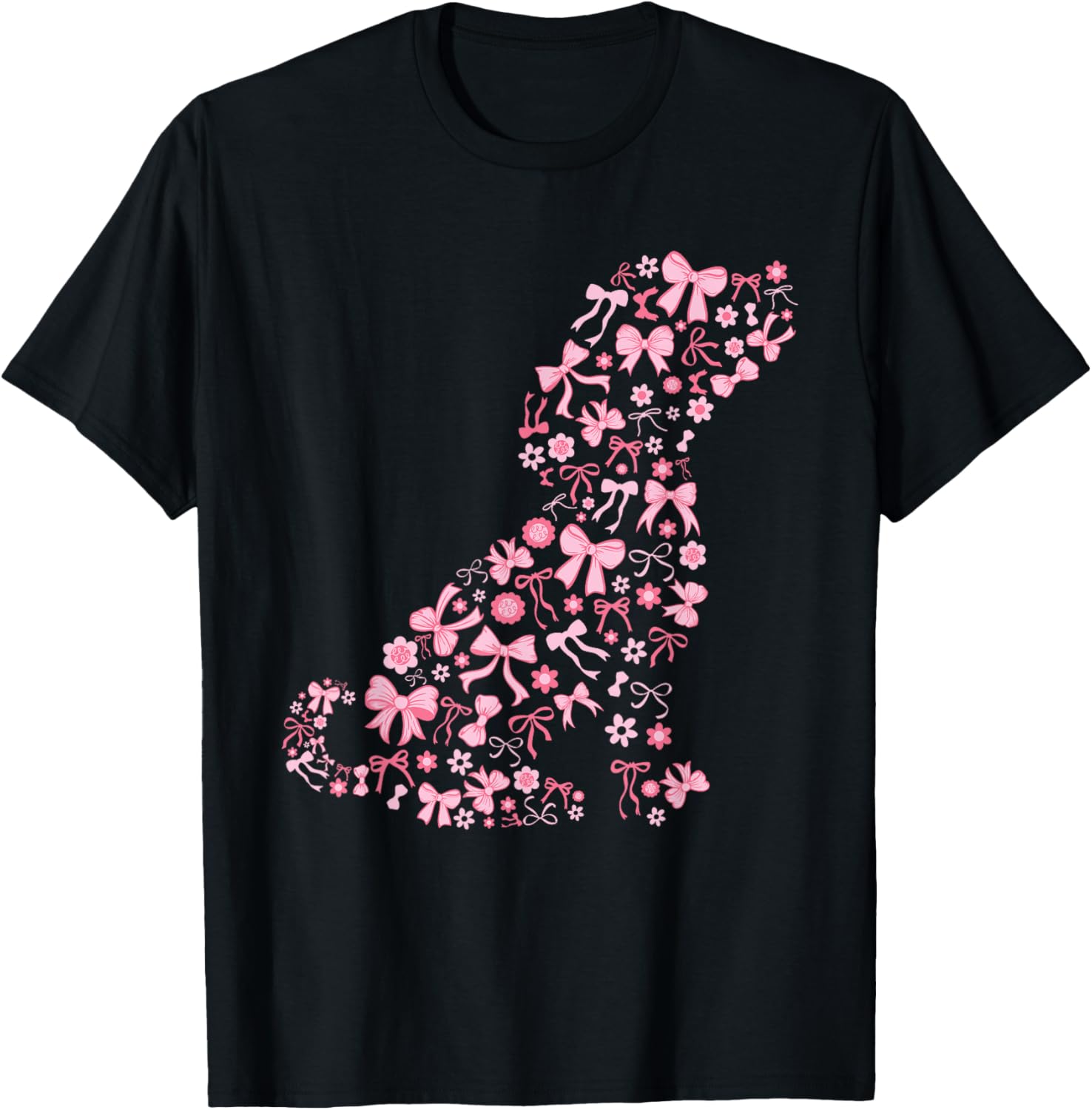 Cute Pink Dog Bow T-Shirt for Women - Stylish Puppy Love Apparel - 7