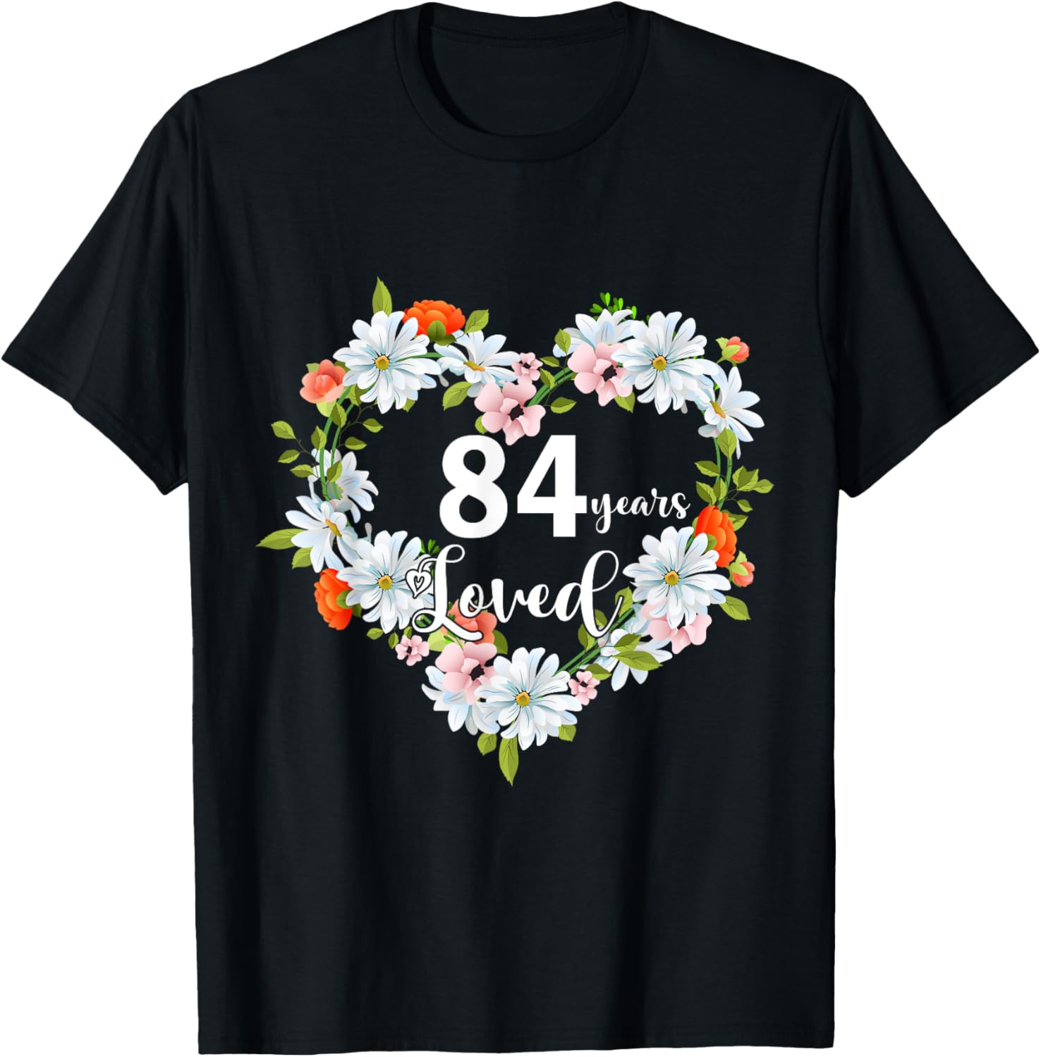 84th Birthday Gift T-Shirt for Women - 84 Years Loved 1941 Design - 12
