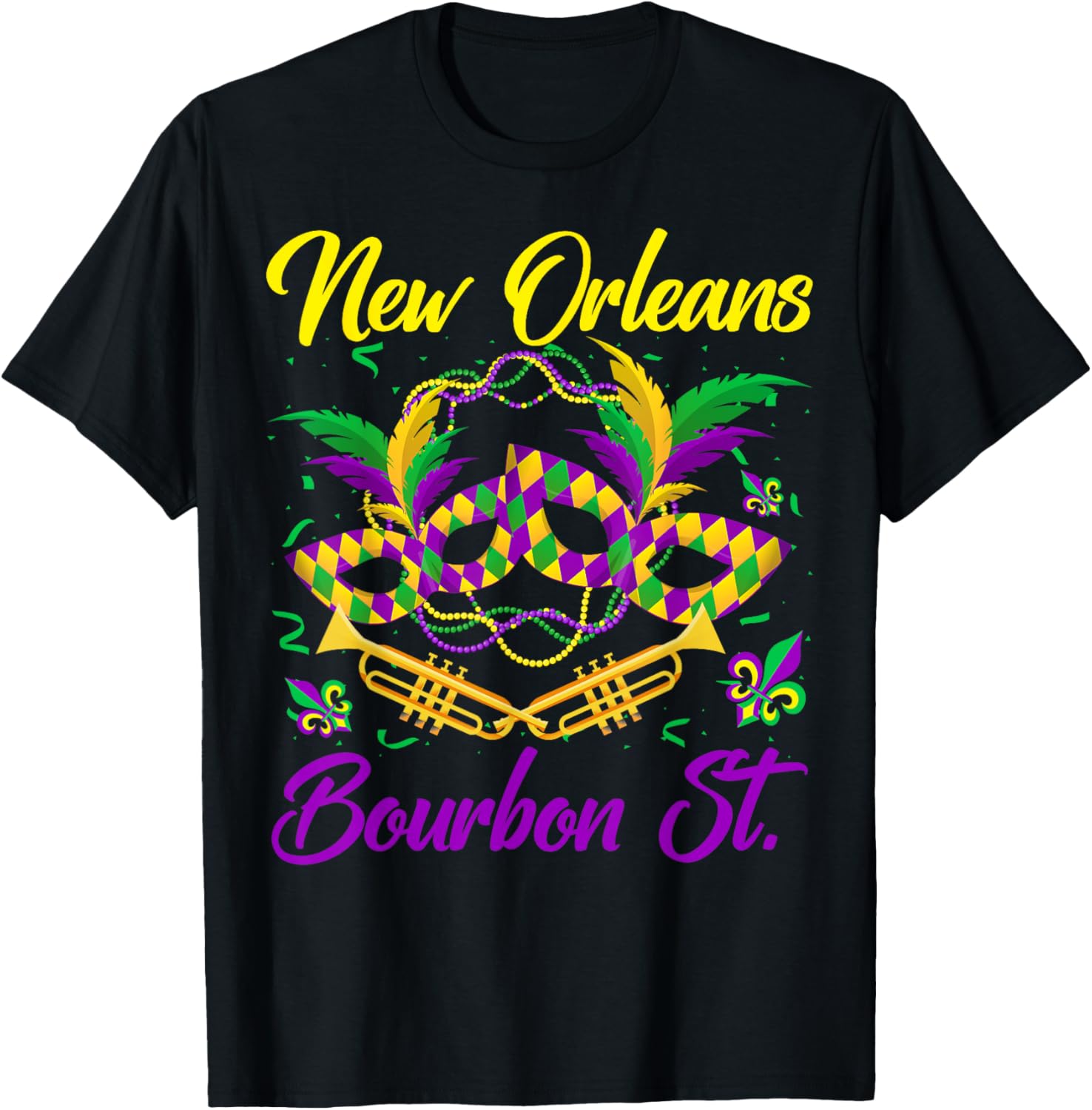 Funny NOLA Bourbon Street Mardi Gras T-Shirt for Fat Tuesday Celebrations - 1