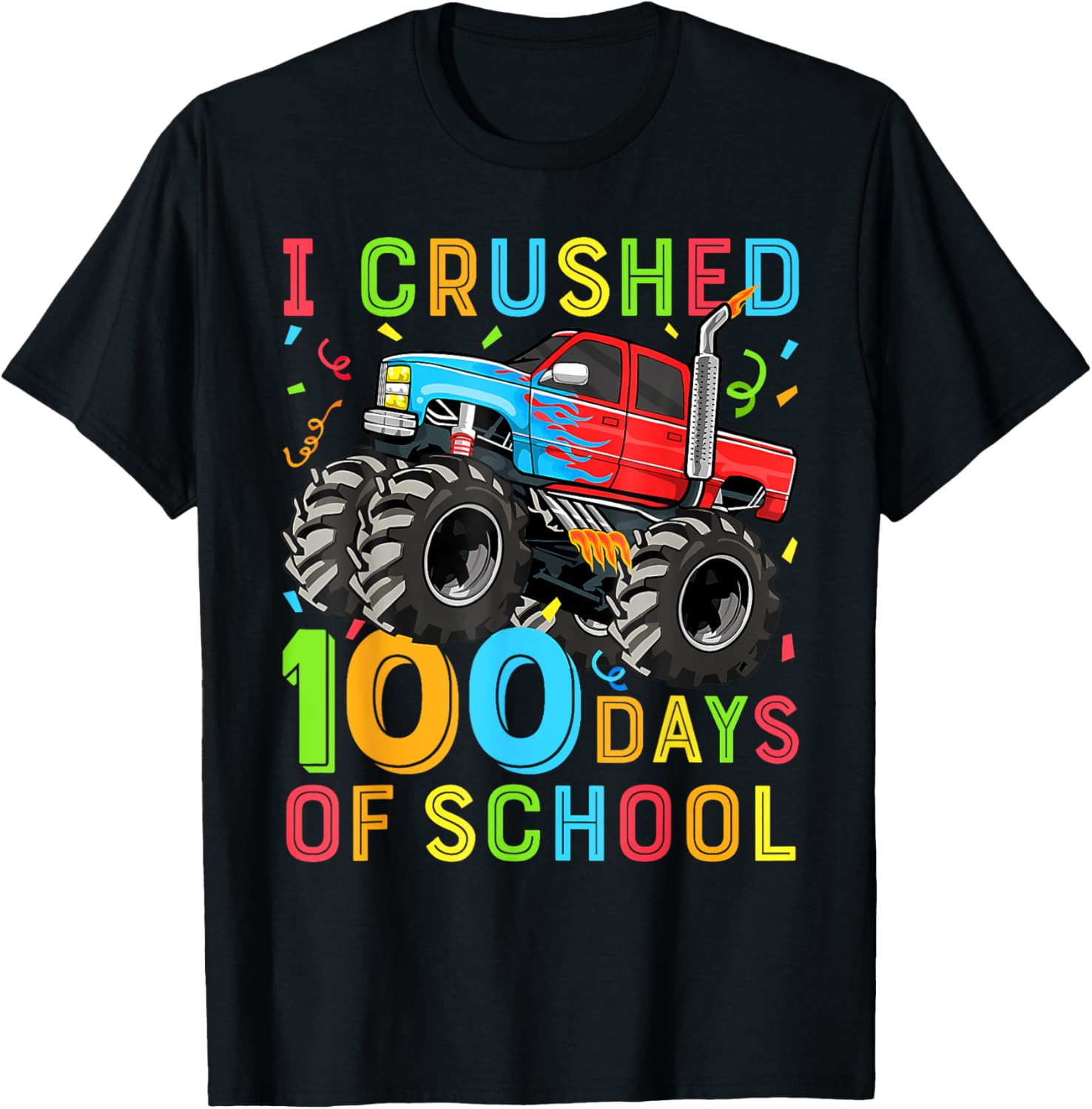 100 Days of School Monster Truck Shirt for Boys Fun 100th Day Outfit - 12