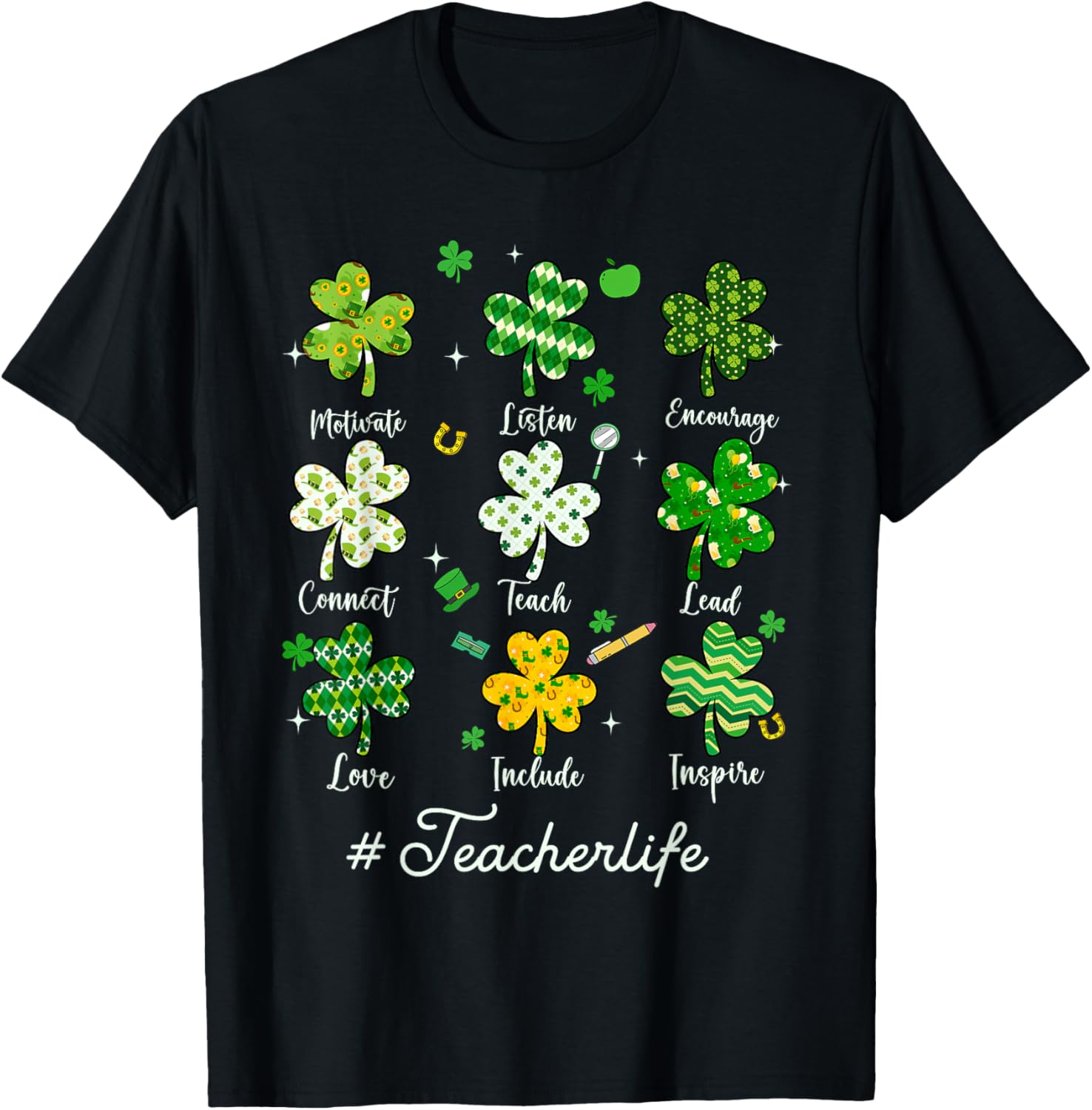Teacher Life Shamrock T-Shirt - Inspire Love This St. Patrick's Day - 14