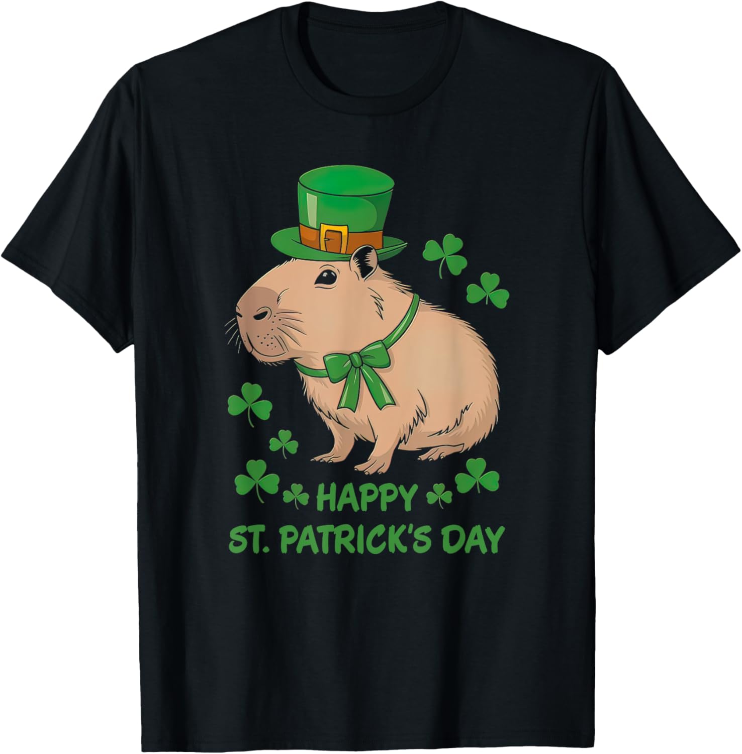 Cute Irish Capybara Leprechaun St. Patrick's Day T-Shirt for Fun Celebrations - 7