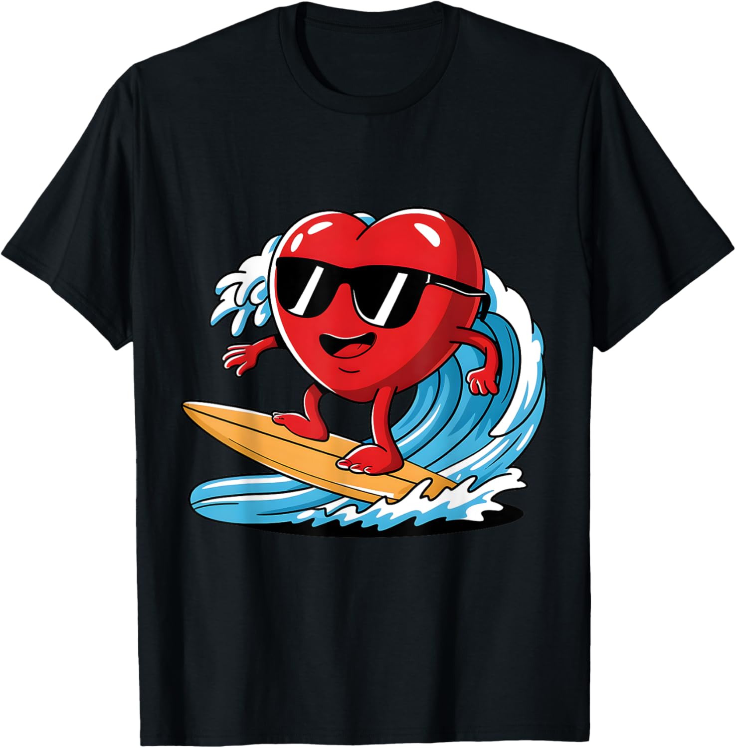 Surfing Heart Funny T-Shirt for Boys and Men - Perfect Valentine's Gift - 20