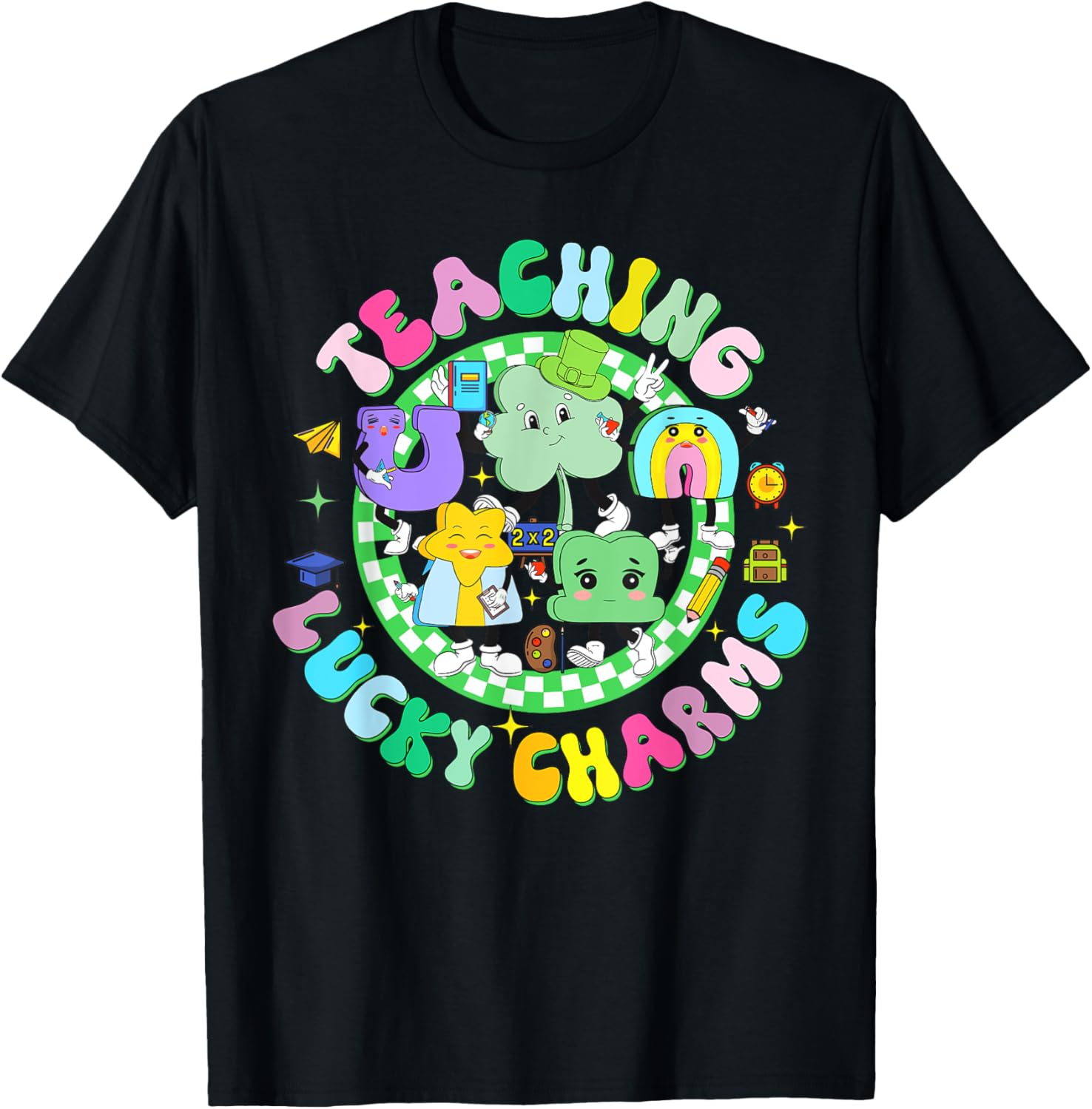 Lucky Charms St Patrick's Day Teacher T-Shirt for Classroom Fun - 2
