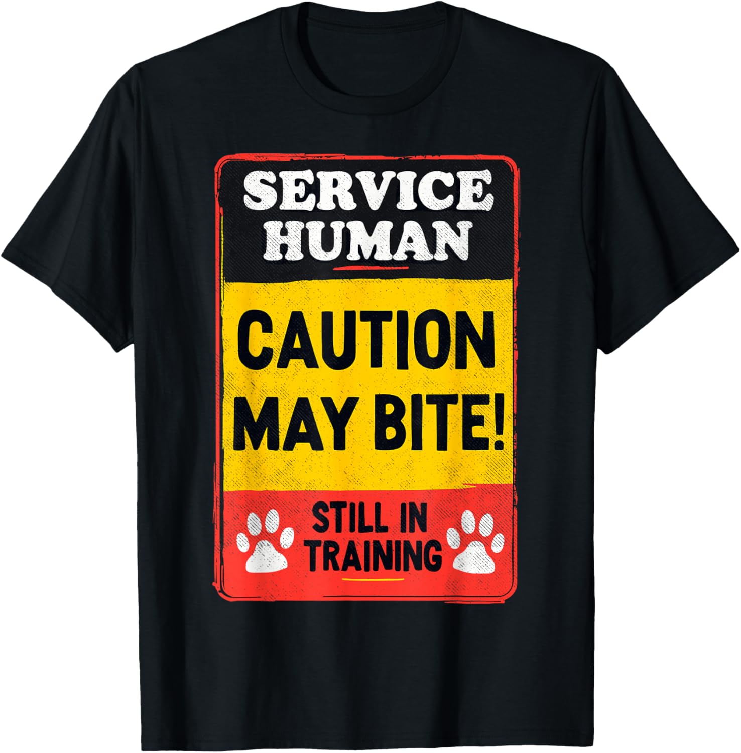 Funny Dog Trainer T-Shirt for Dog Lovers Caution May Bite Design - 1