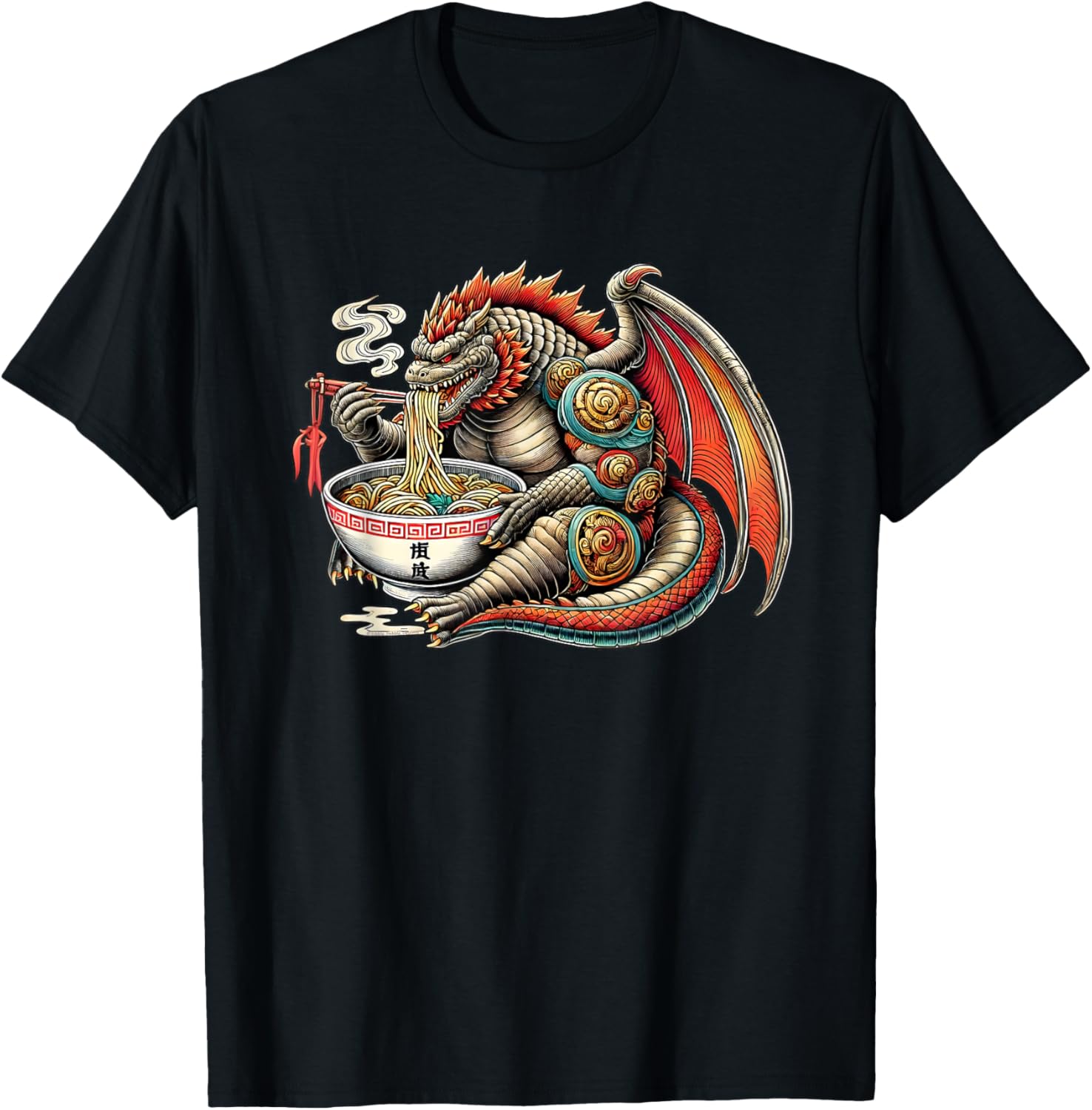 Funny Kaiju Dragon Ramen Monster T-Shirt for Japanese Culture Fans - 19