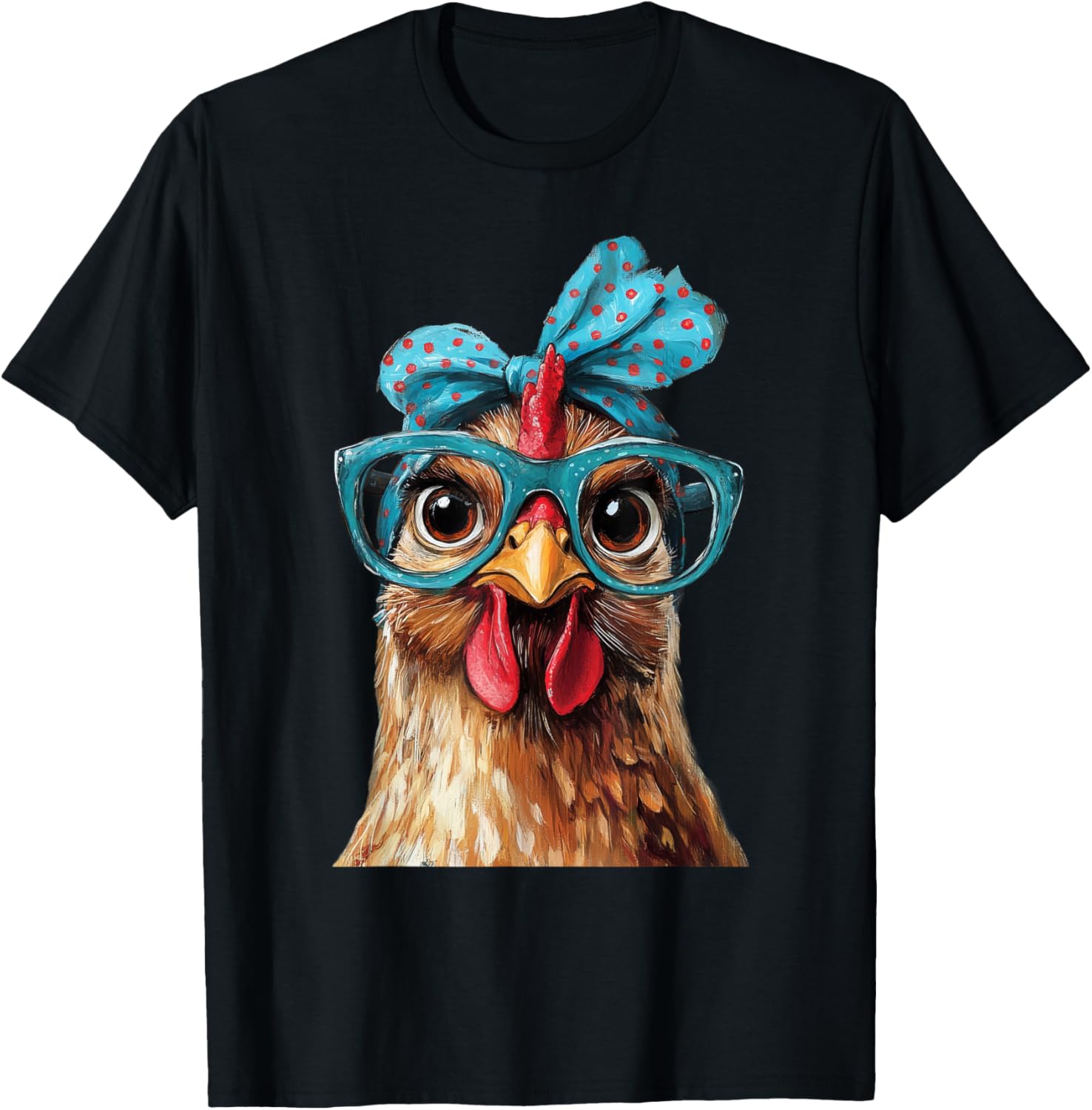 Cool Chicken in Bandana and Glasses Graphic T-Shirt for Fun Style - 7