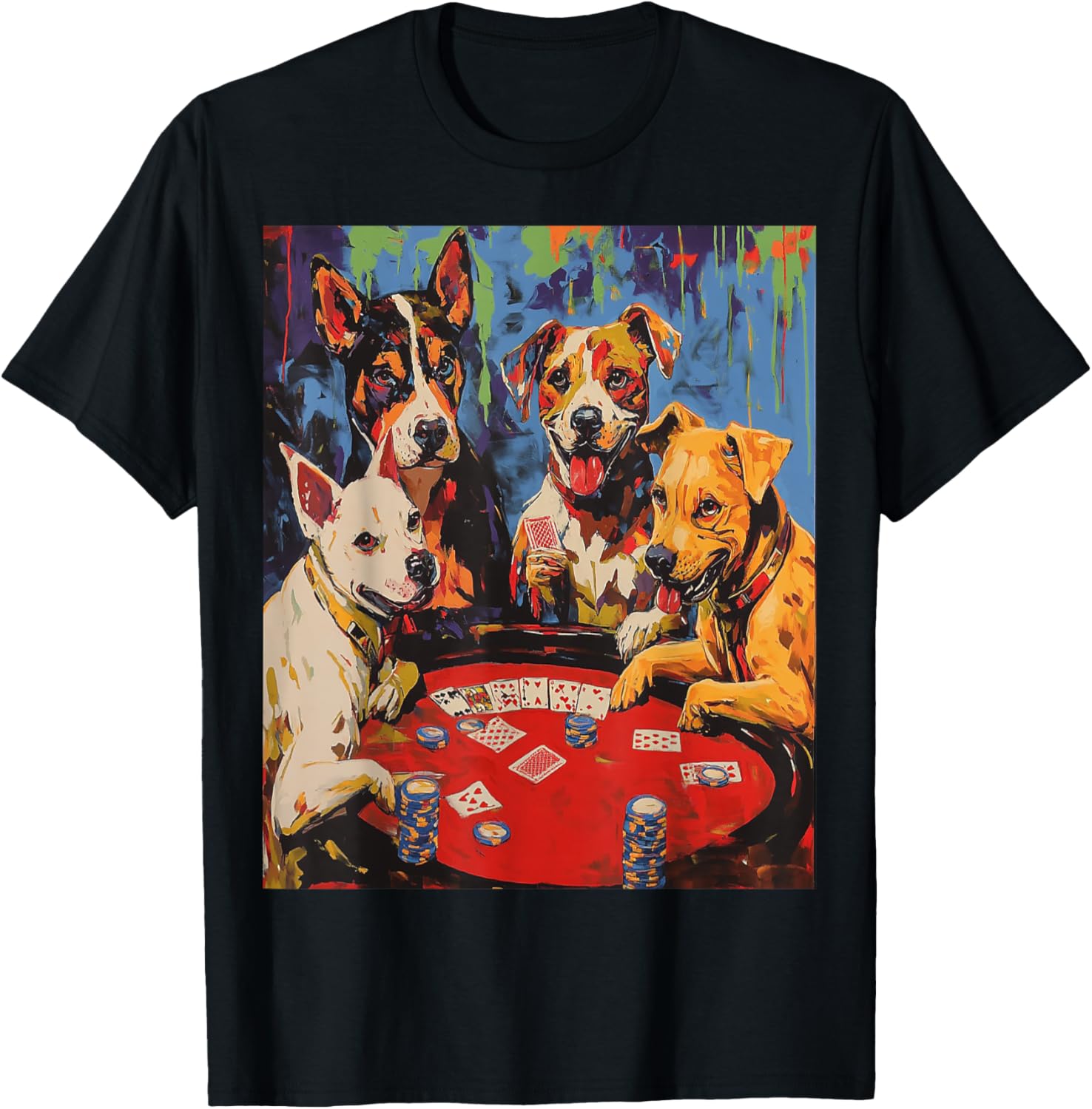 Dogs Playing Poker T-Shirt for Fun Pet Lovers - Stylish Graphic Tee - 1