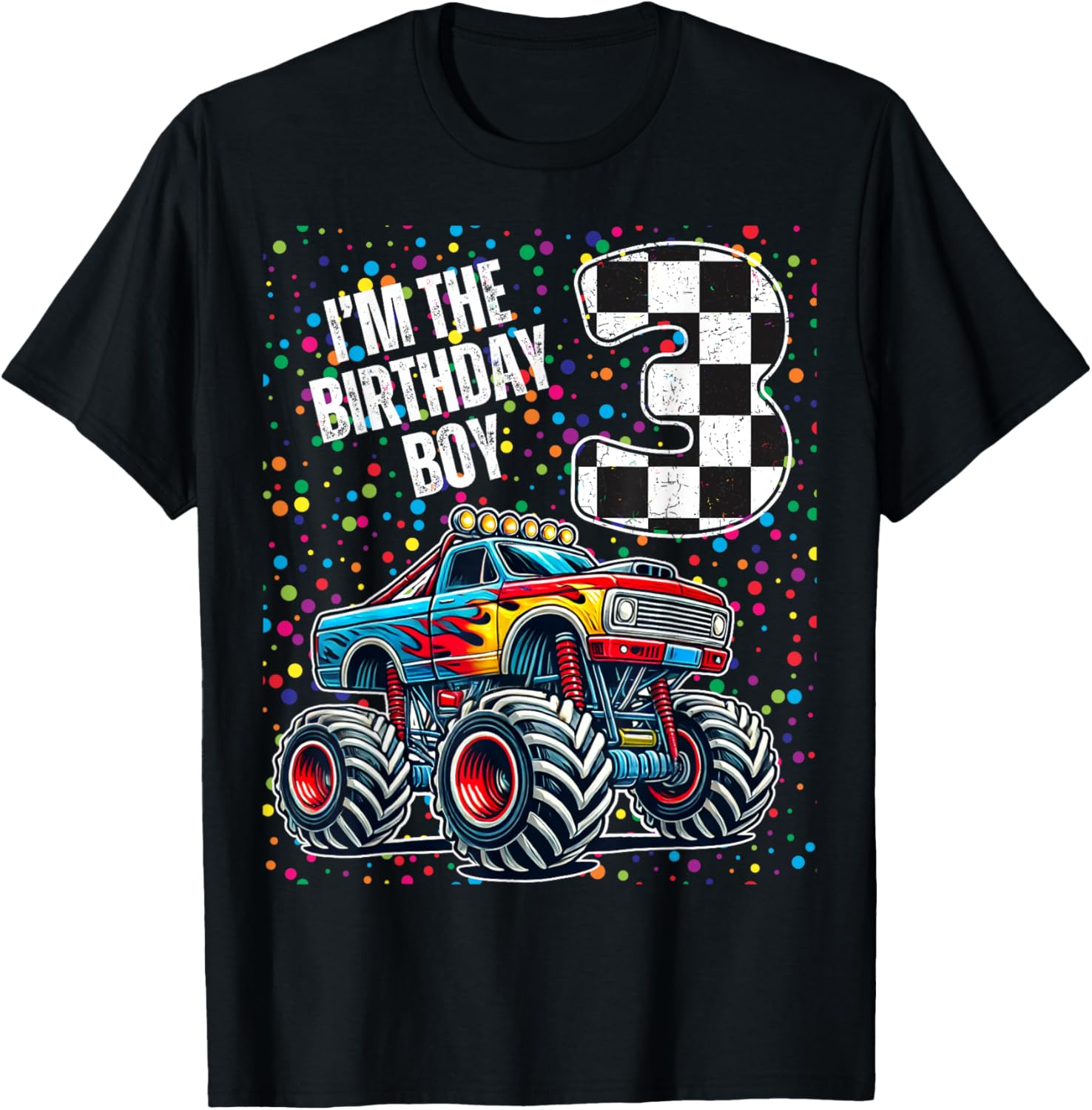 3rd Birthday Monster Truck Shirt for Boys Fun Family Celebration Tee - 18