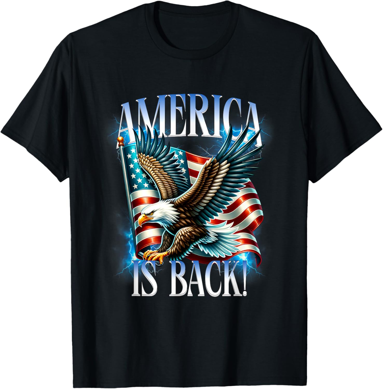 Patriotic Eagle T-Shirt with American Flag USA Design - America is Back! - 1