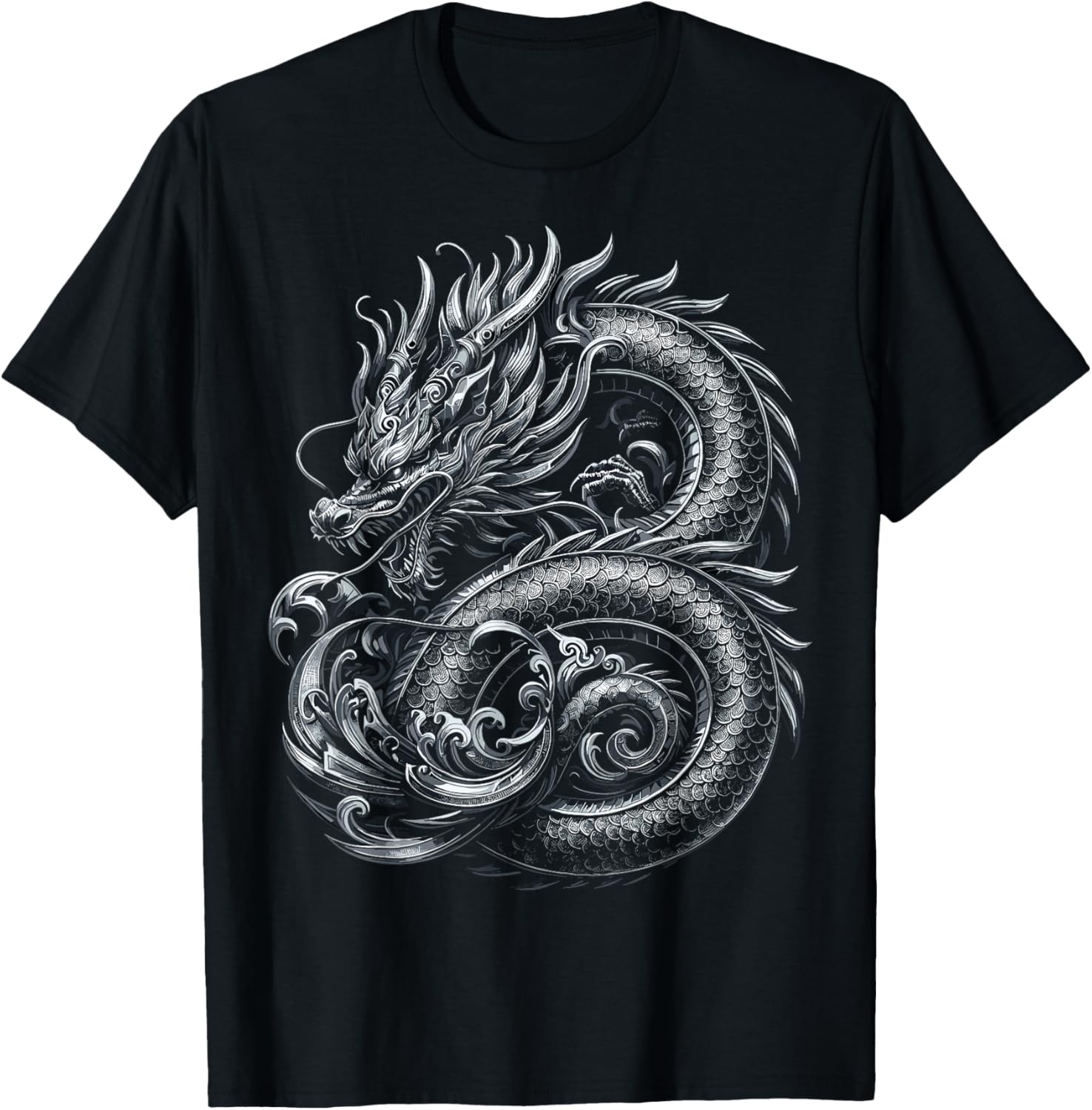 Silver Dragon Graphic T-Shirt for Men and Women - Stylish Casual Wear - 1