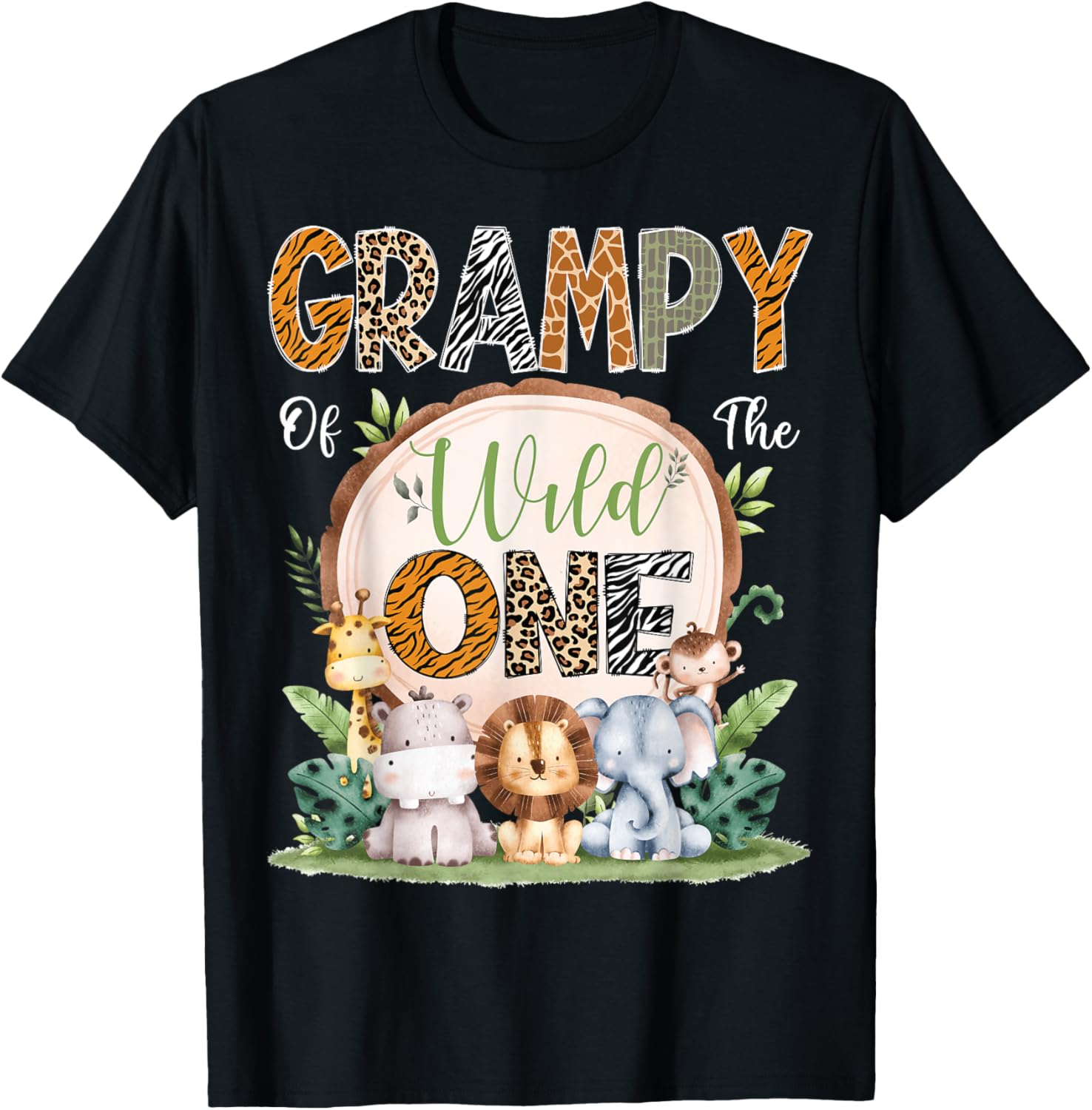 Grampy of the Wild One 1st Birthday Safari Jungle T-Shirt for Kids - 3