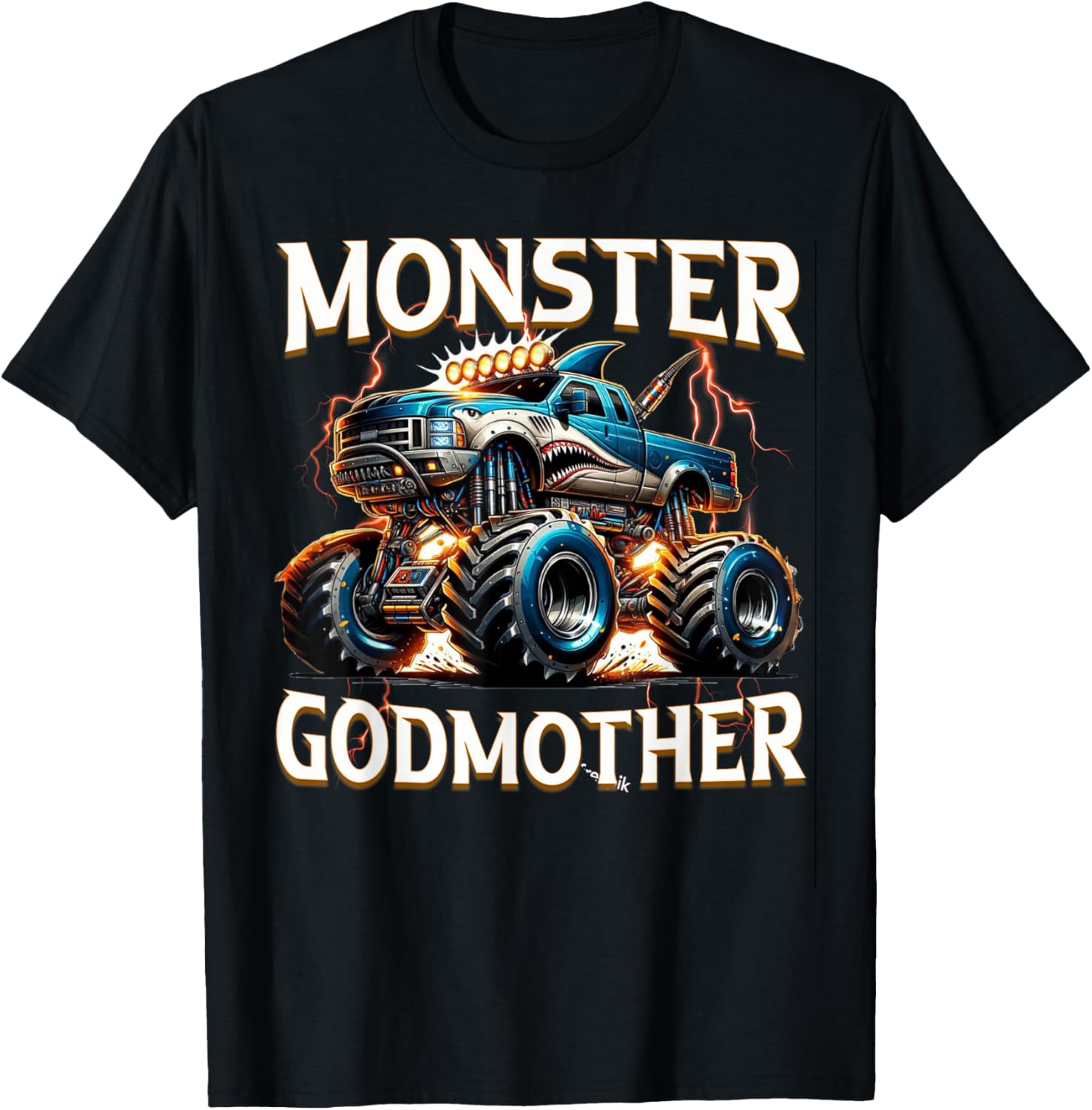 Godmother Family Matching Monster Truck T-Shirt for Truck Lovers - 22