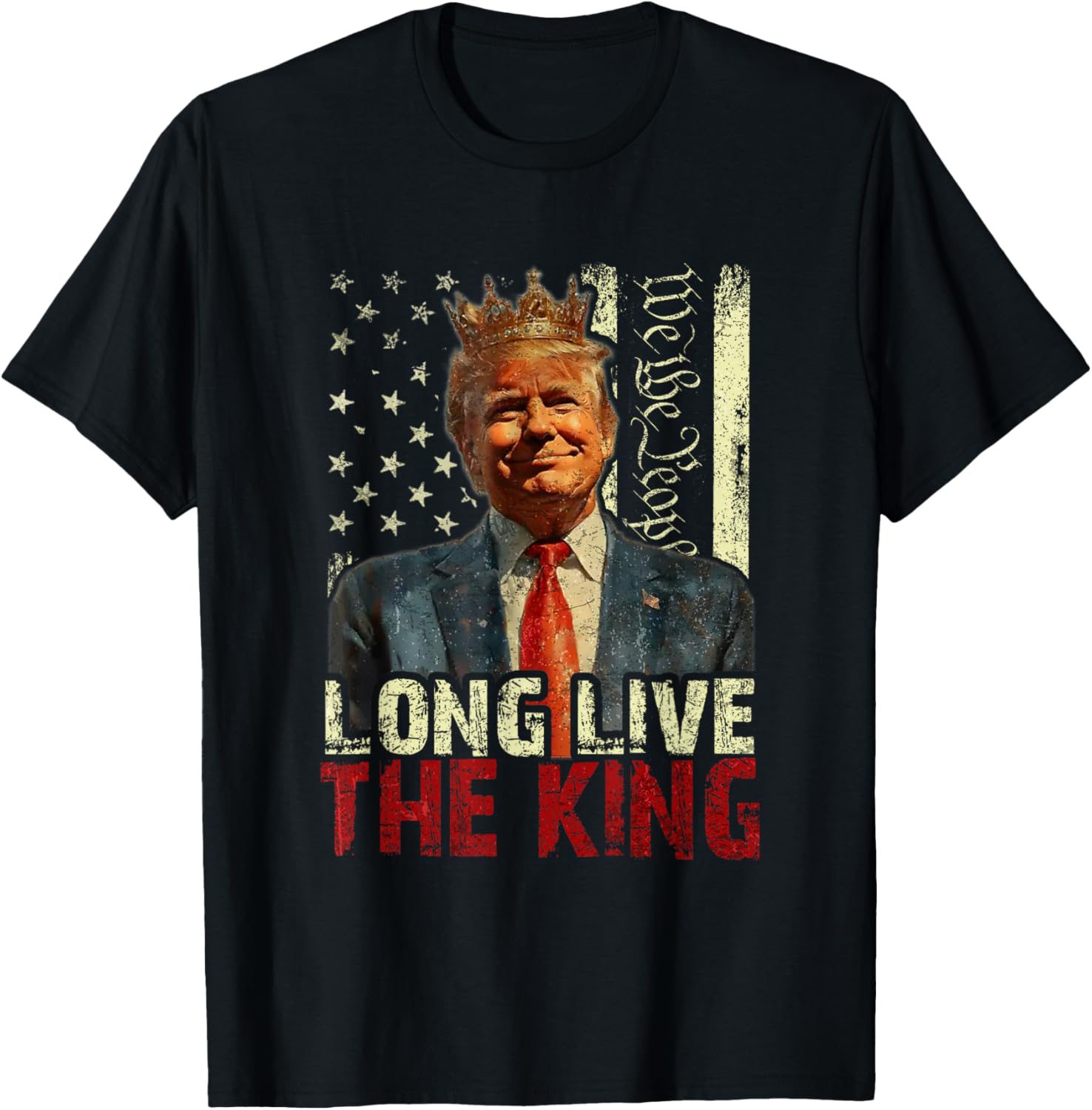 Vintage Trump Long Live The King Patriotic Retro T-Shirt for Men - 7