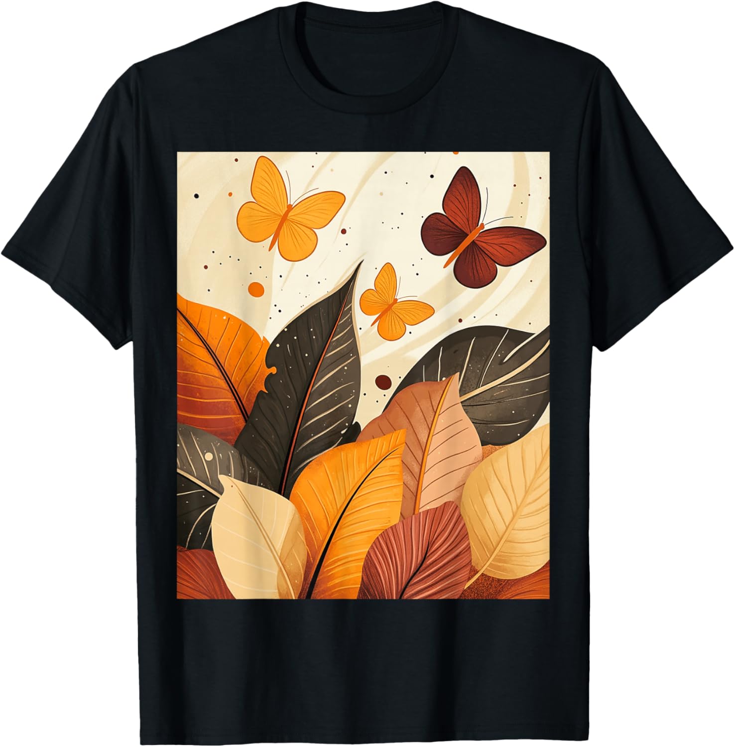 Autumn Leaves and Butterflies T-Shirt for Nature Lovers and Adventurers - 3