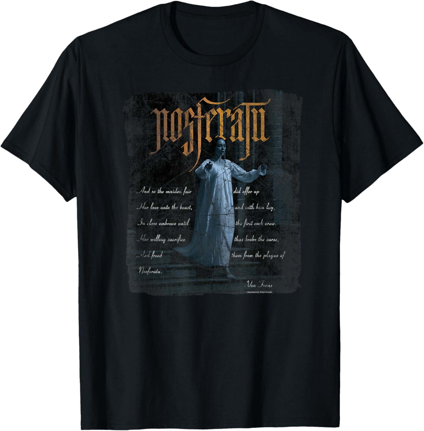 Nosferatu T-Shirt Black Short Sleeve Unisex Horror Movie Apparel - 1