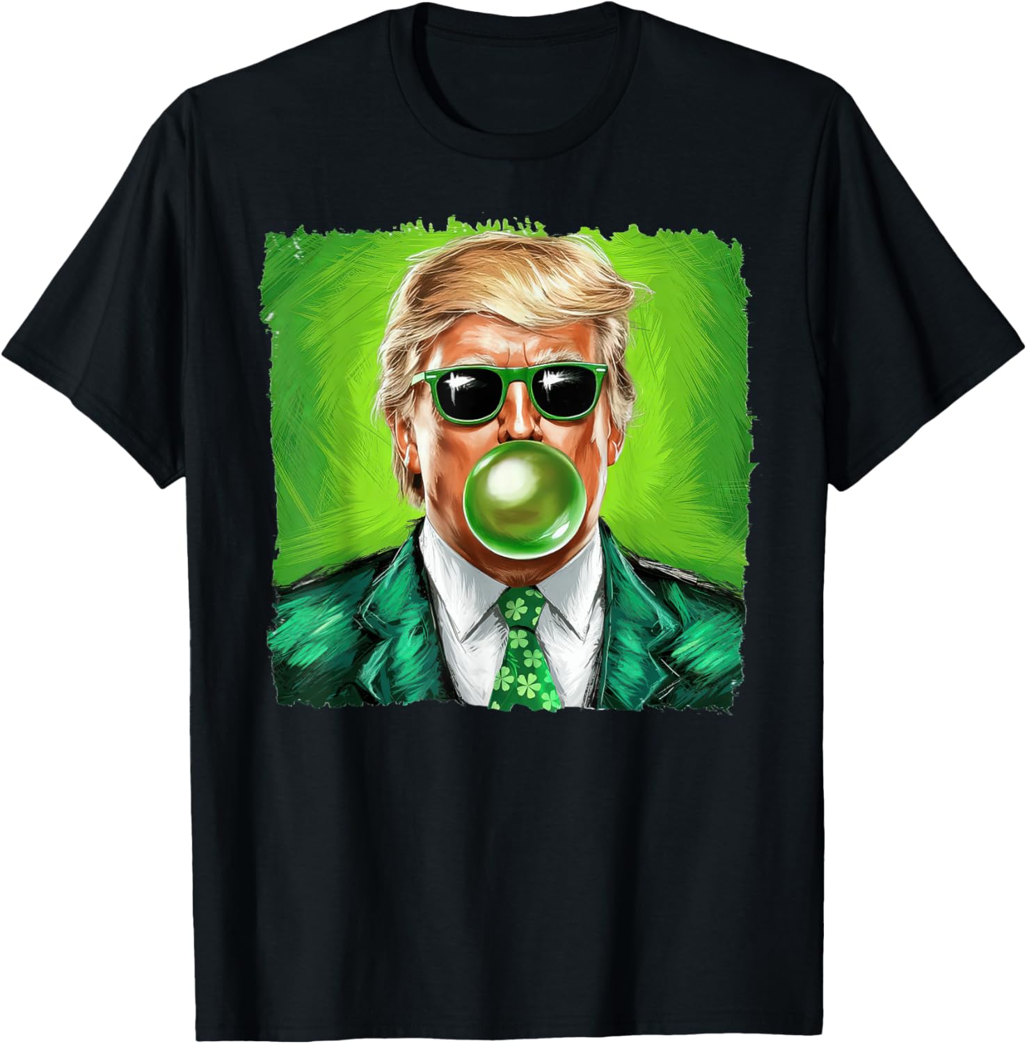 Trump Bubble Gum Sunglasses St. Patrick's Day T-Shirt for Fun Celebrations - 22