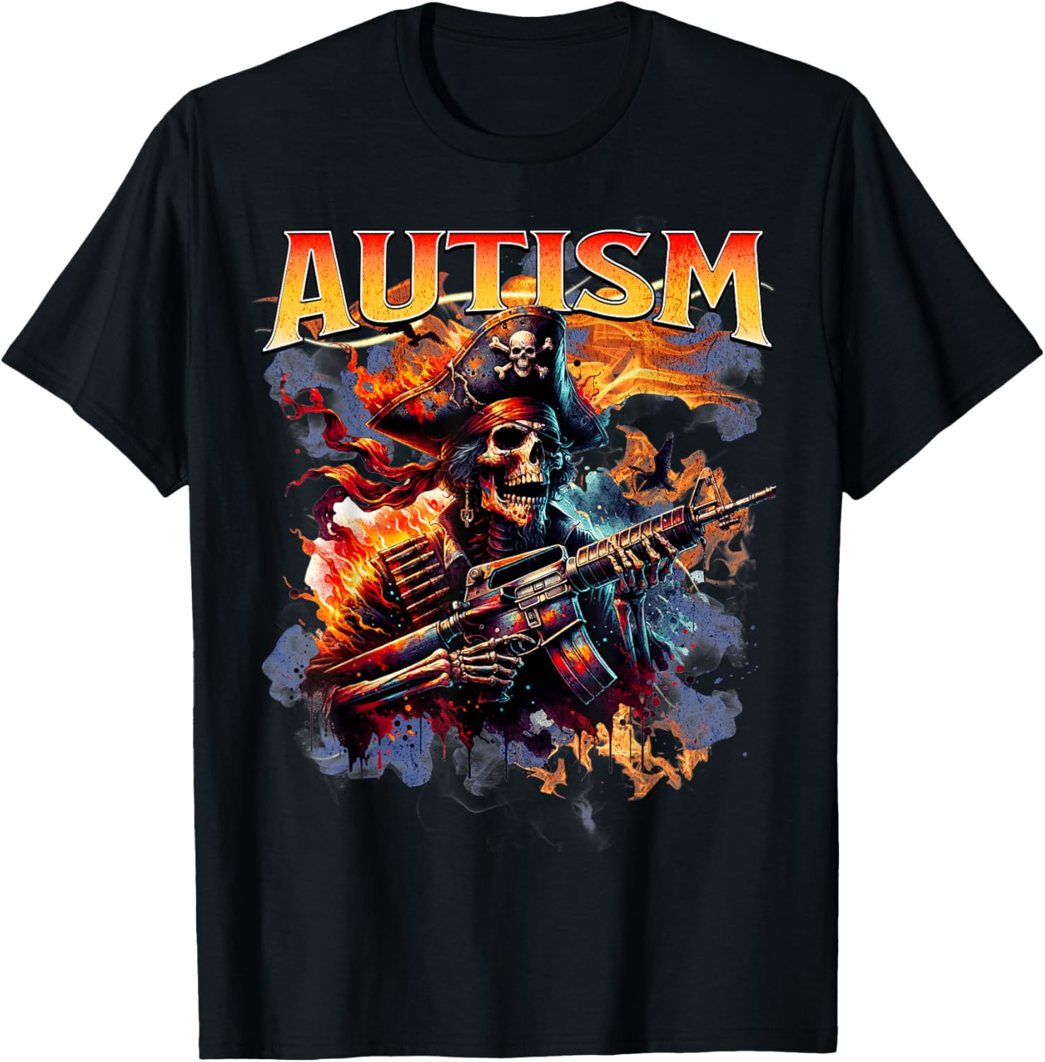Funny Autism Skeleton Meme T-Shirt for Autistic Humor Lovers - 2