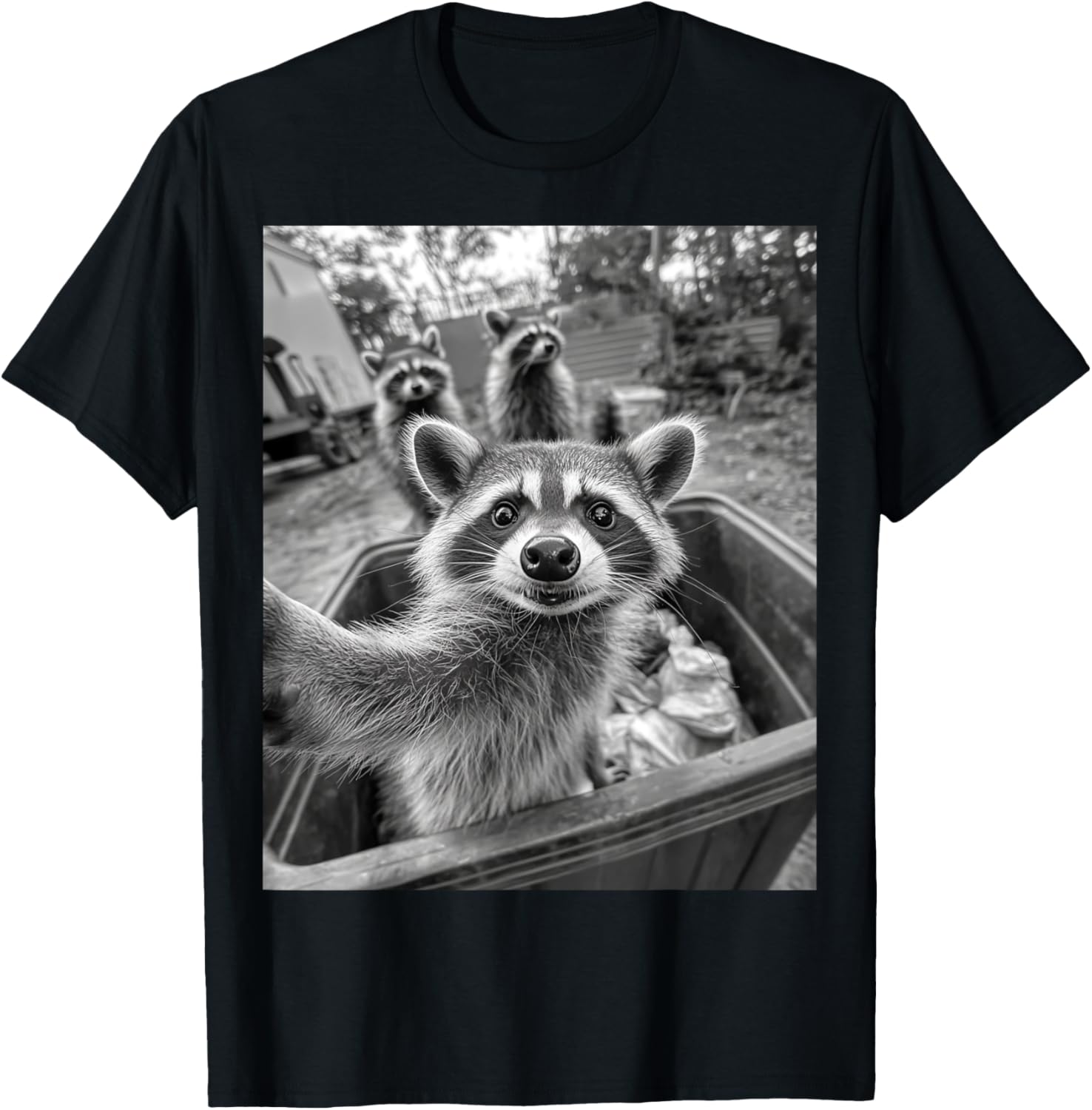 Adorable Raccoon Selfie T-Shirt for Fun and Stylish Outfits - 8