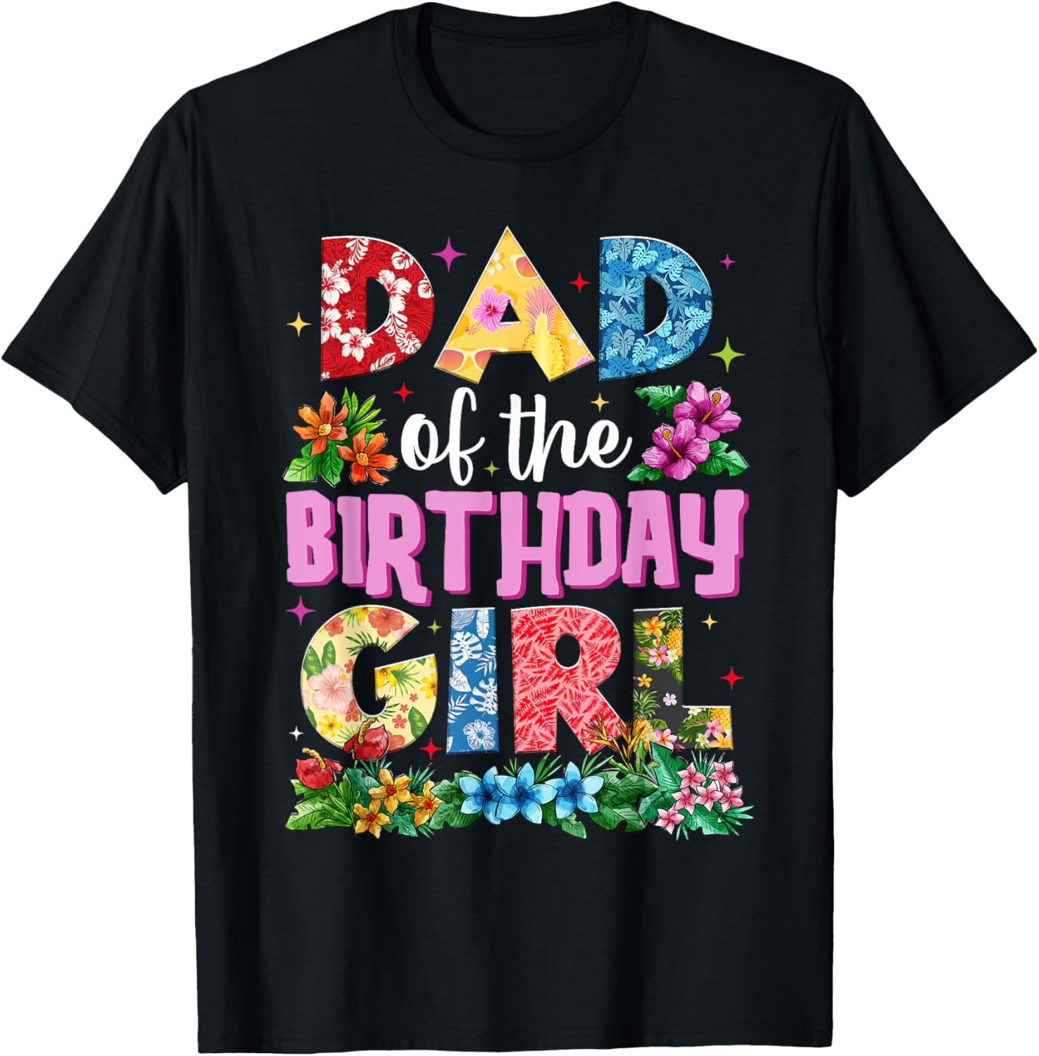 Dad of Birthday Girl Hawaii Party Matching Family T-Shirt for Fun Celebrations - 3